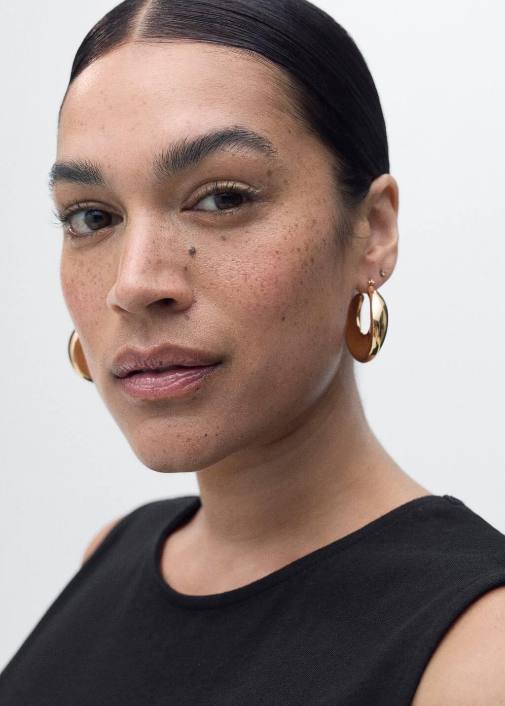 BLACK Gathered cotton midi-dress, 0201_99, large image number 10