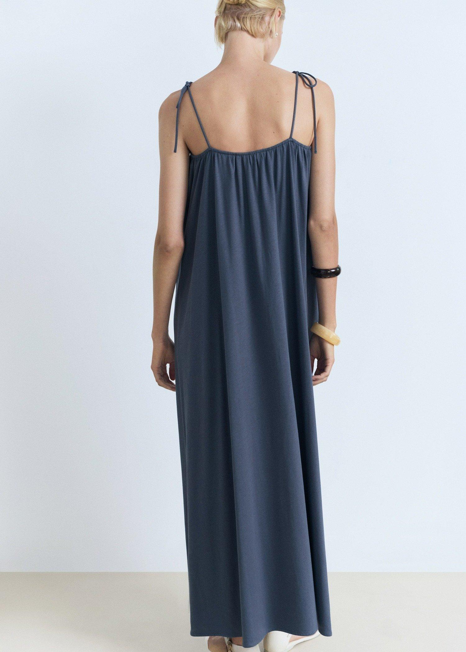 MEDIUM BLUE Bow cotton dress, , large image number 3