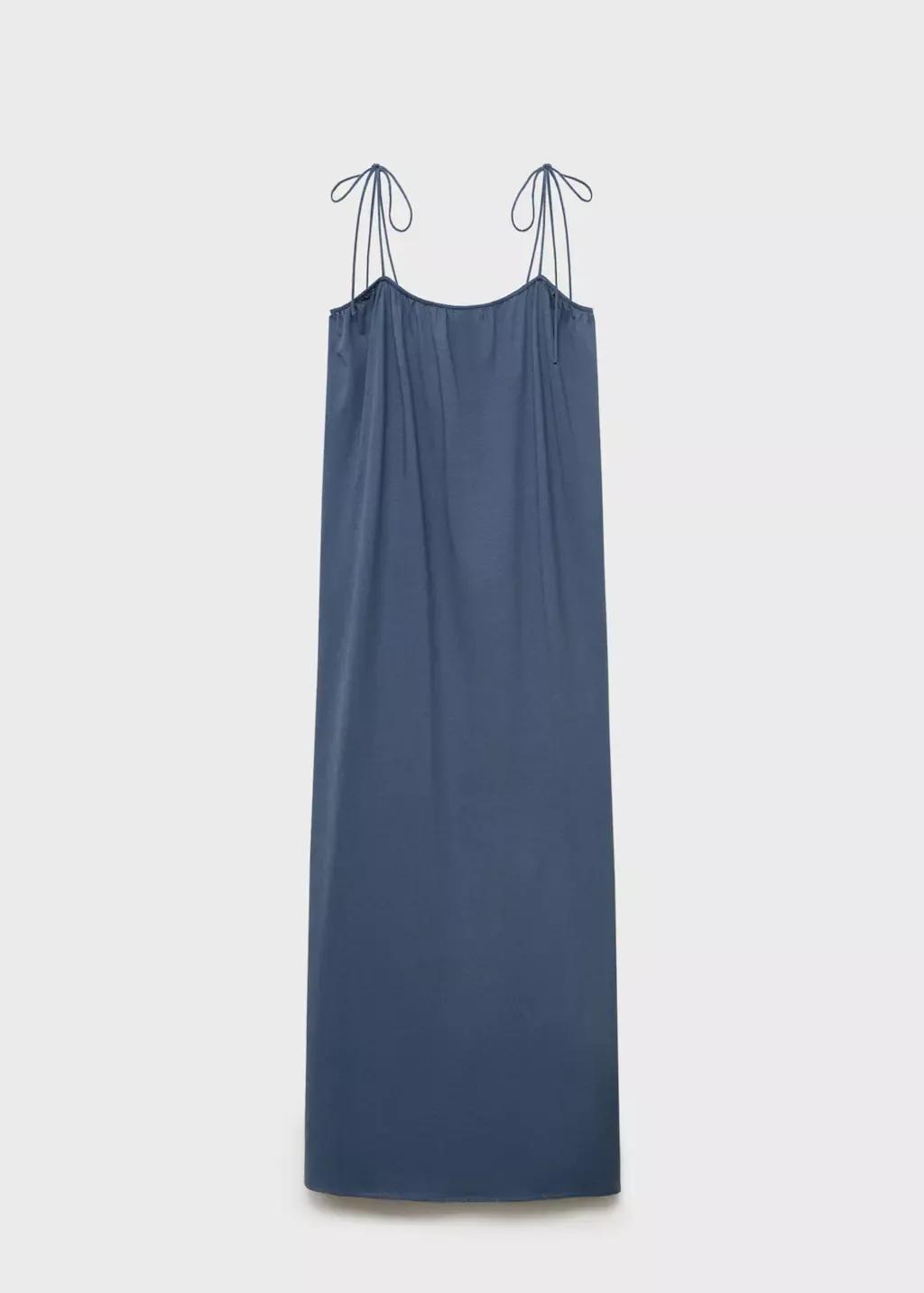 MEDIUM BLUE Bow cotton dress, , large image number 4