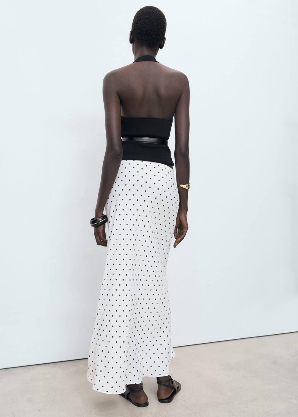 White Long Polka-Dot Skirt, Natural White, large image number 7
