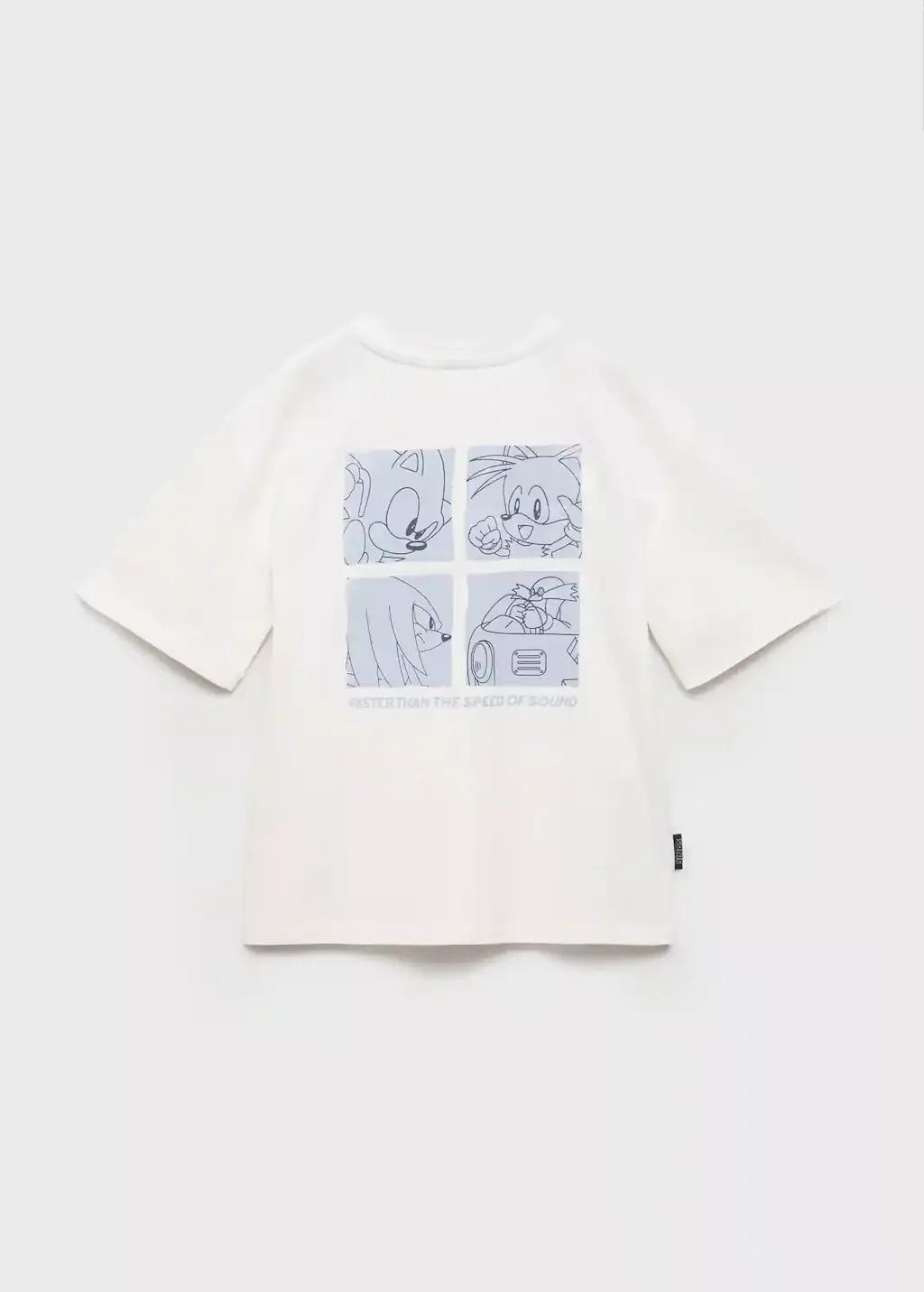White Sonic Cotton T-Shirt, Kids Boys, , large image number 1