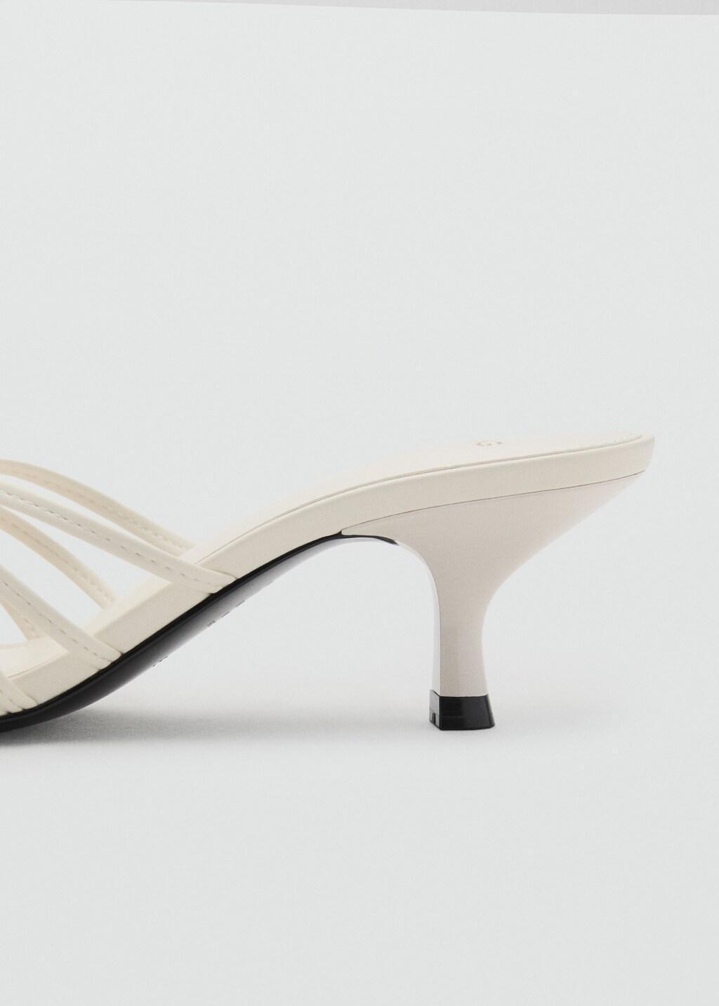Beige Kitten Heel Sandal With Metallic Detail, Light Beige, large image number 8