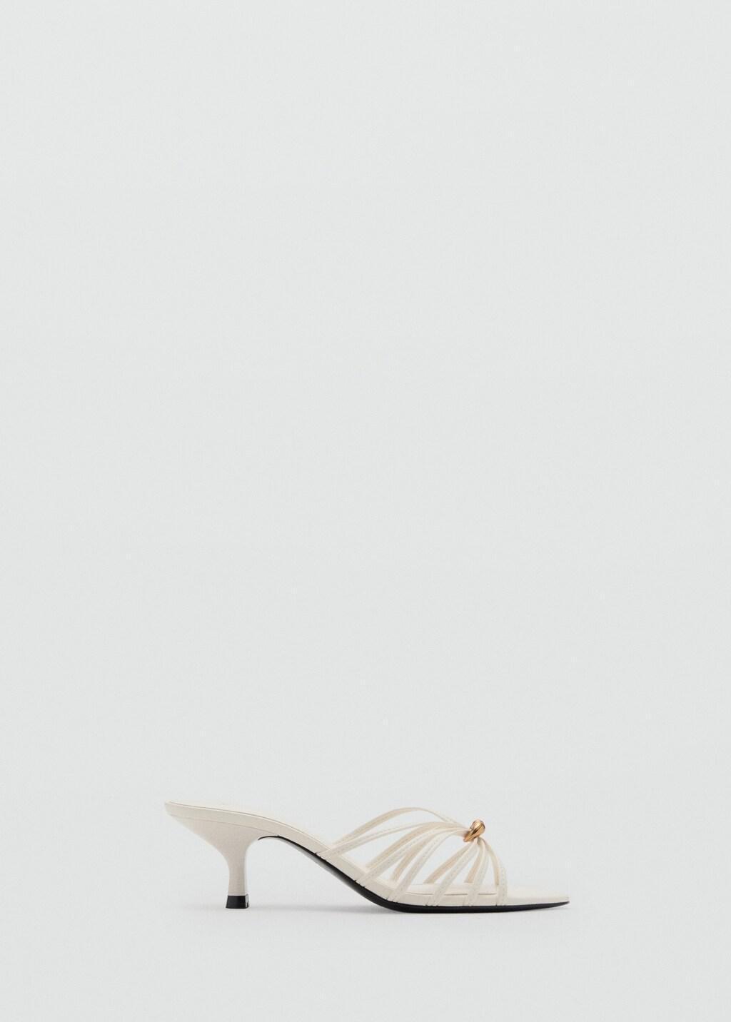 Beige Kitten Heel Sandal With Metallic Detail, Light Beige, large image number 10