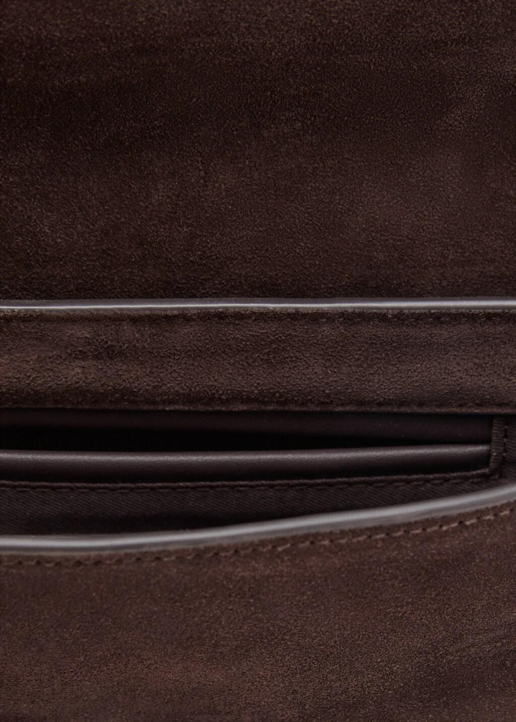 Brown Suede Shoulder Bag, Dark Brown, large image number 11