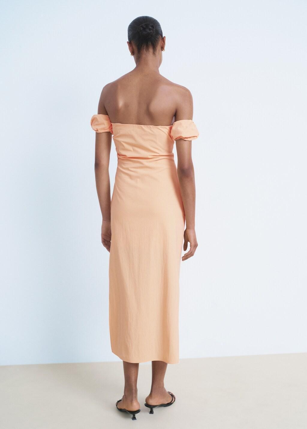 Orange Strapless Midi-Dress, , large image number 5