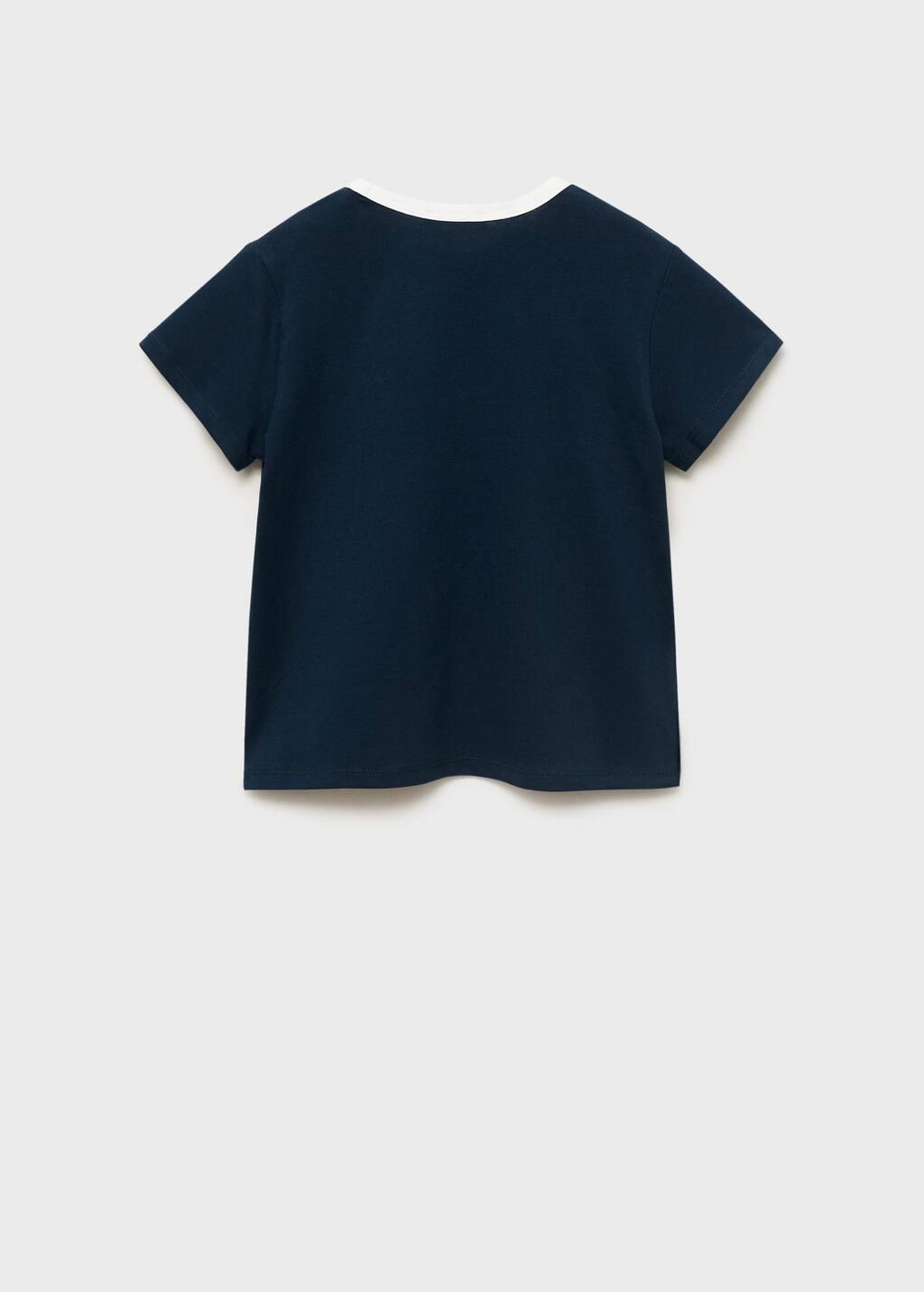 NAVY T-shirt with embroidered contrasting collar, Kids Girl, , large image number 2