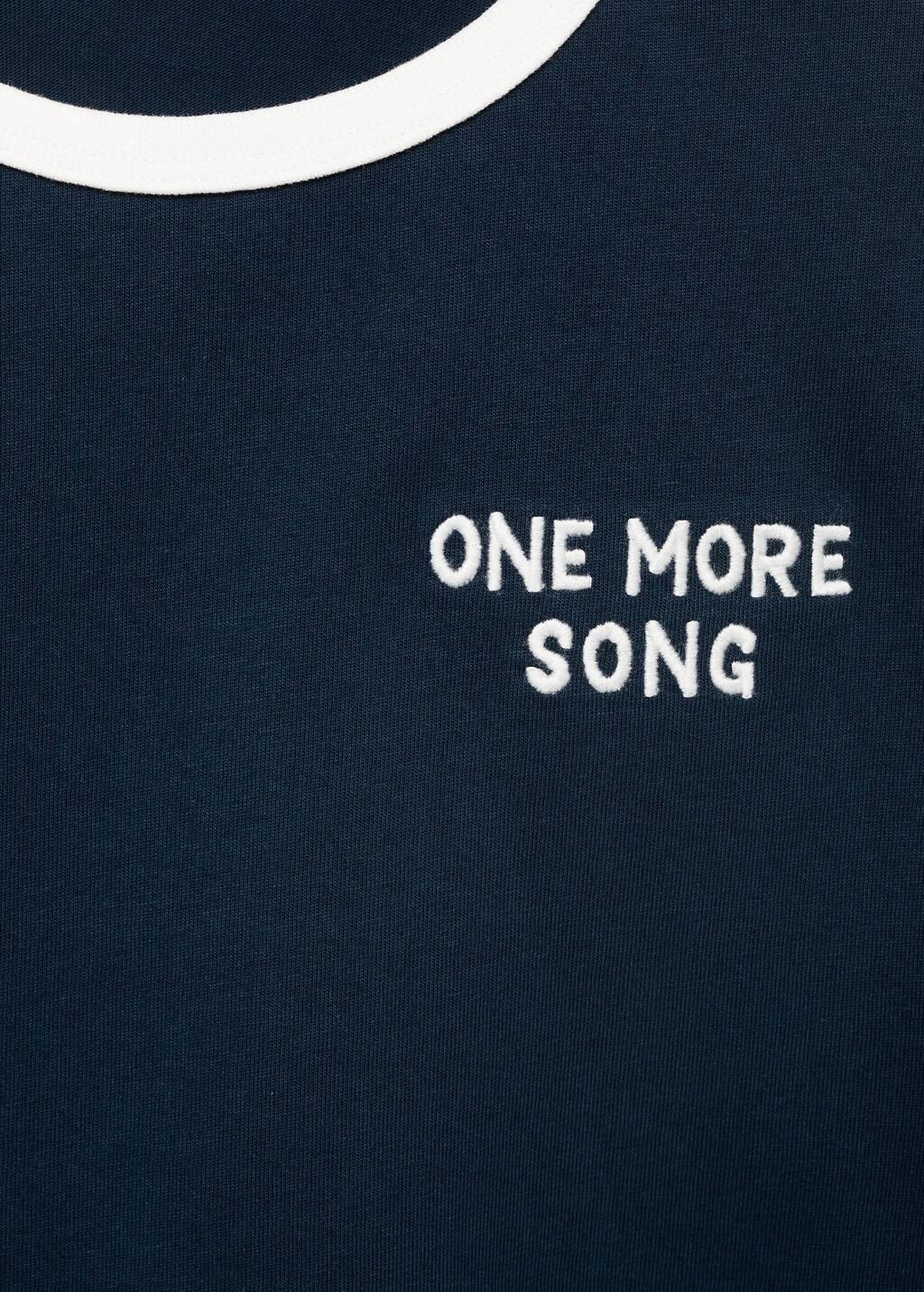 NAVY T-shirt with embroidered contrasting collar, Kids Girl, , large image number 3