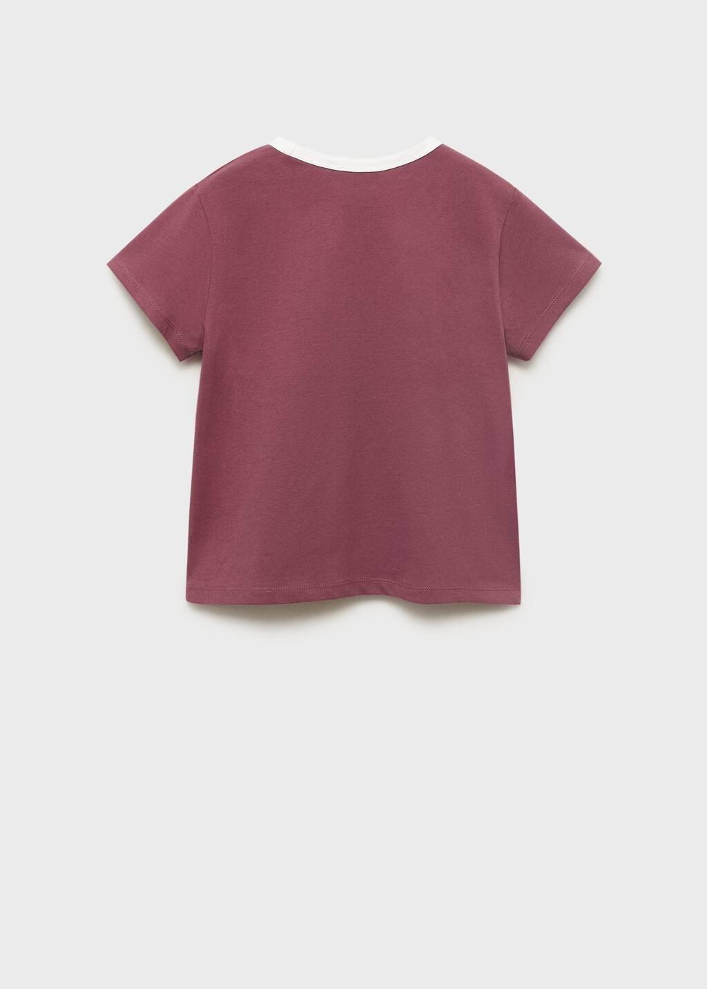 DARK RED T-shirt with embroidered contrasting collar, Kids Girl, , large image number 1