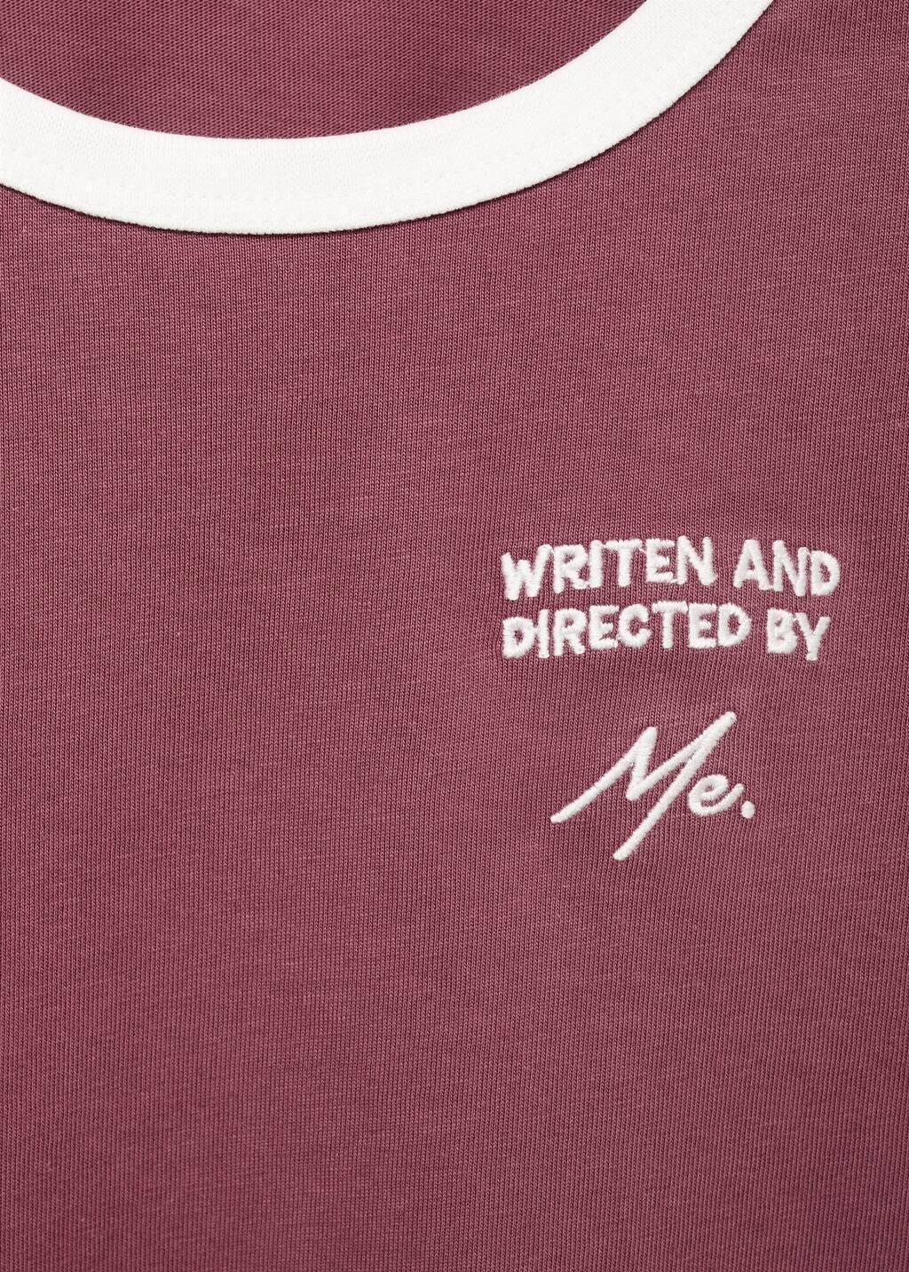 DARK RED T-shirt with embroidered contrasting collar, Kids Girl, , large image number 2