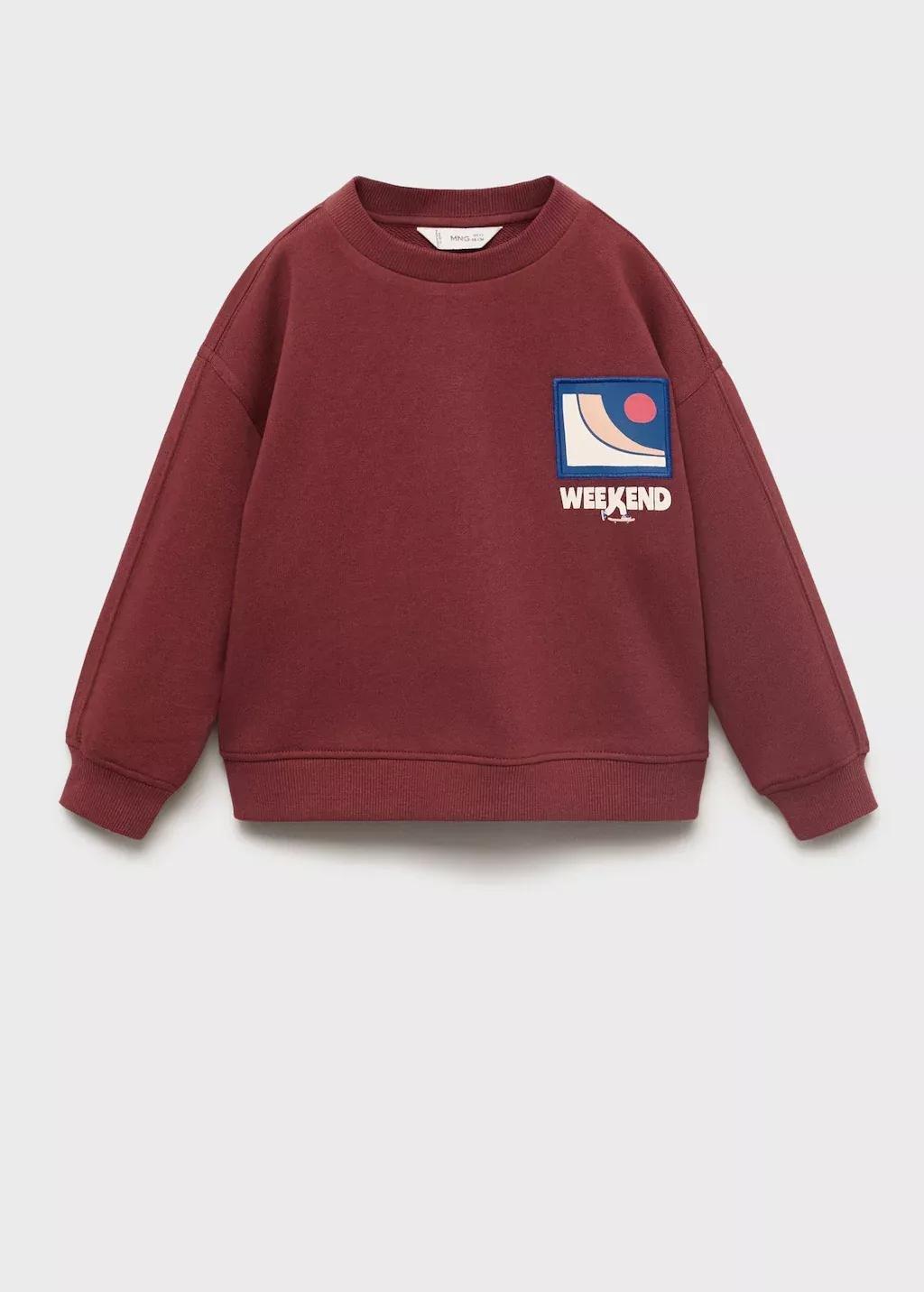 MEDIUM RED Message printed sweatshirt, Baby Boy, , large image number 0