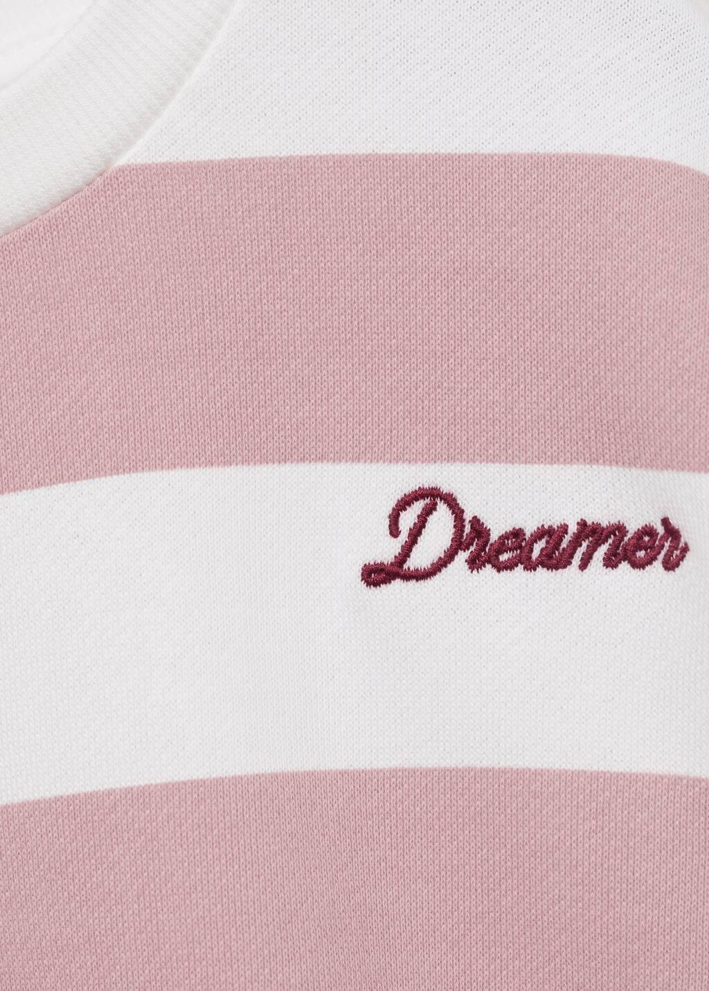 Pink Striped Sweatshirt With Embroidered Detail, , large image number 3