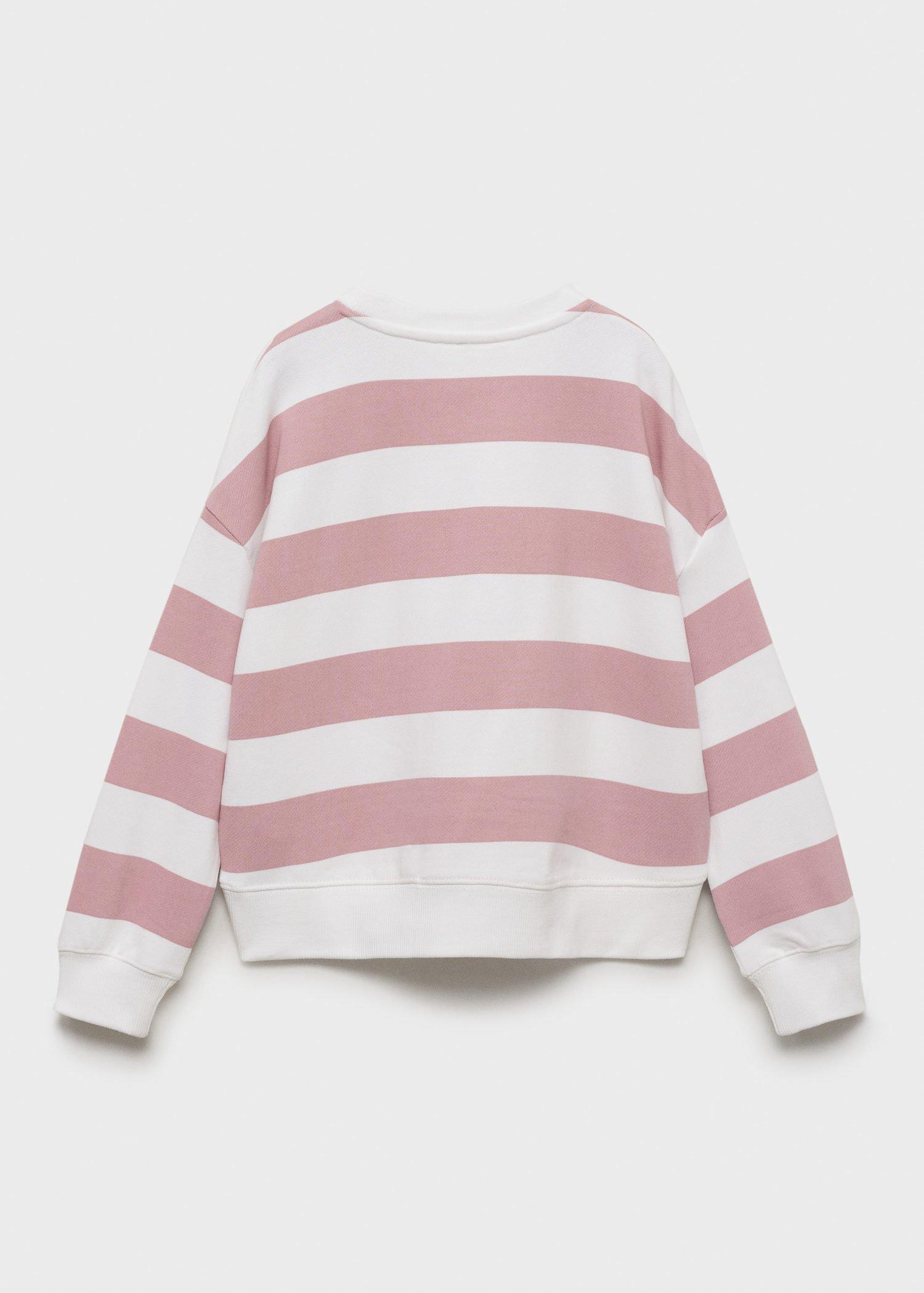 Pink Striped Sweatshirt With Embroidered Detail, , large image number 4