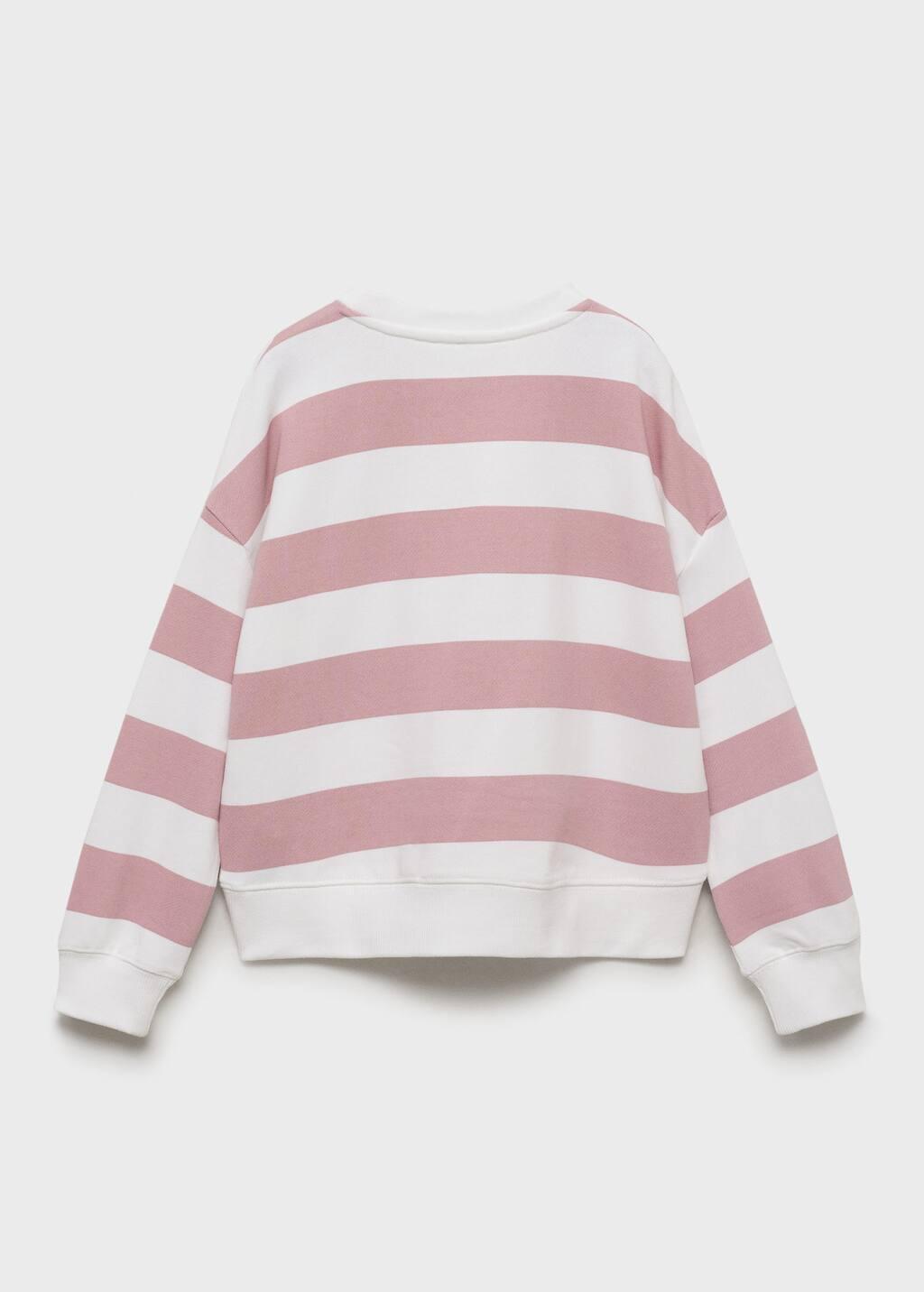 Pink Striped Sweatshirt With Embroidered Detail, , large image number 5