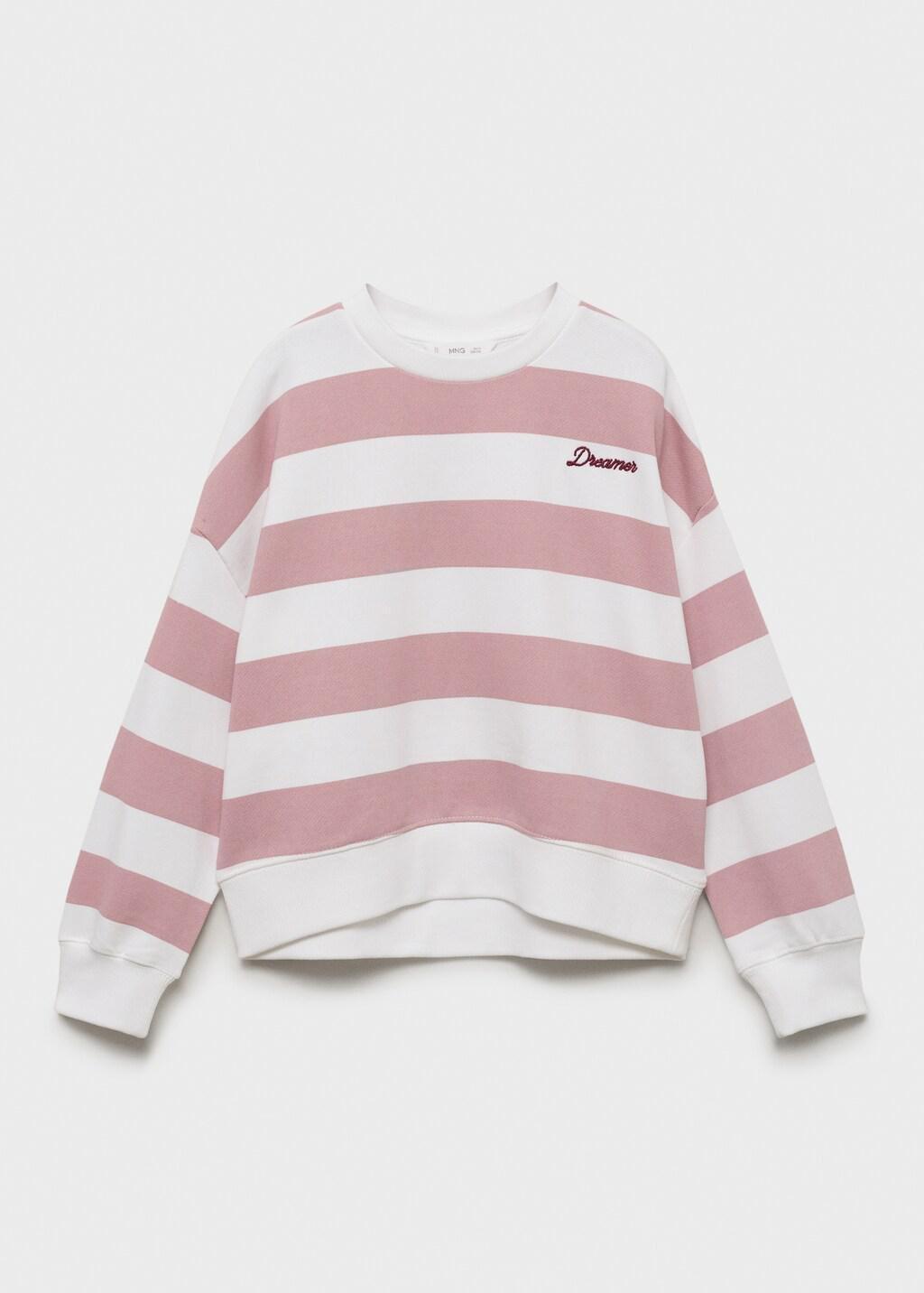 Pink Striped Sweatshirt With Embroidered Detail, Pink, large image number 12