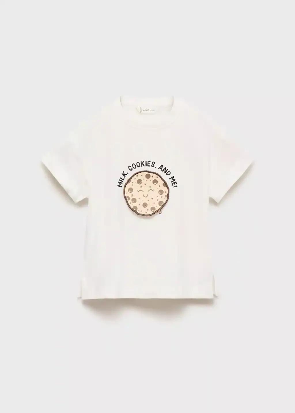 White Embossed Detail Printed T-Shirt, Baby Girls, Natural White, large image number 7