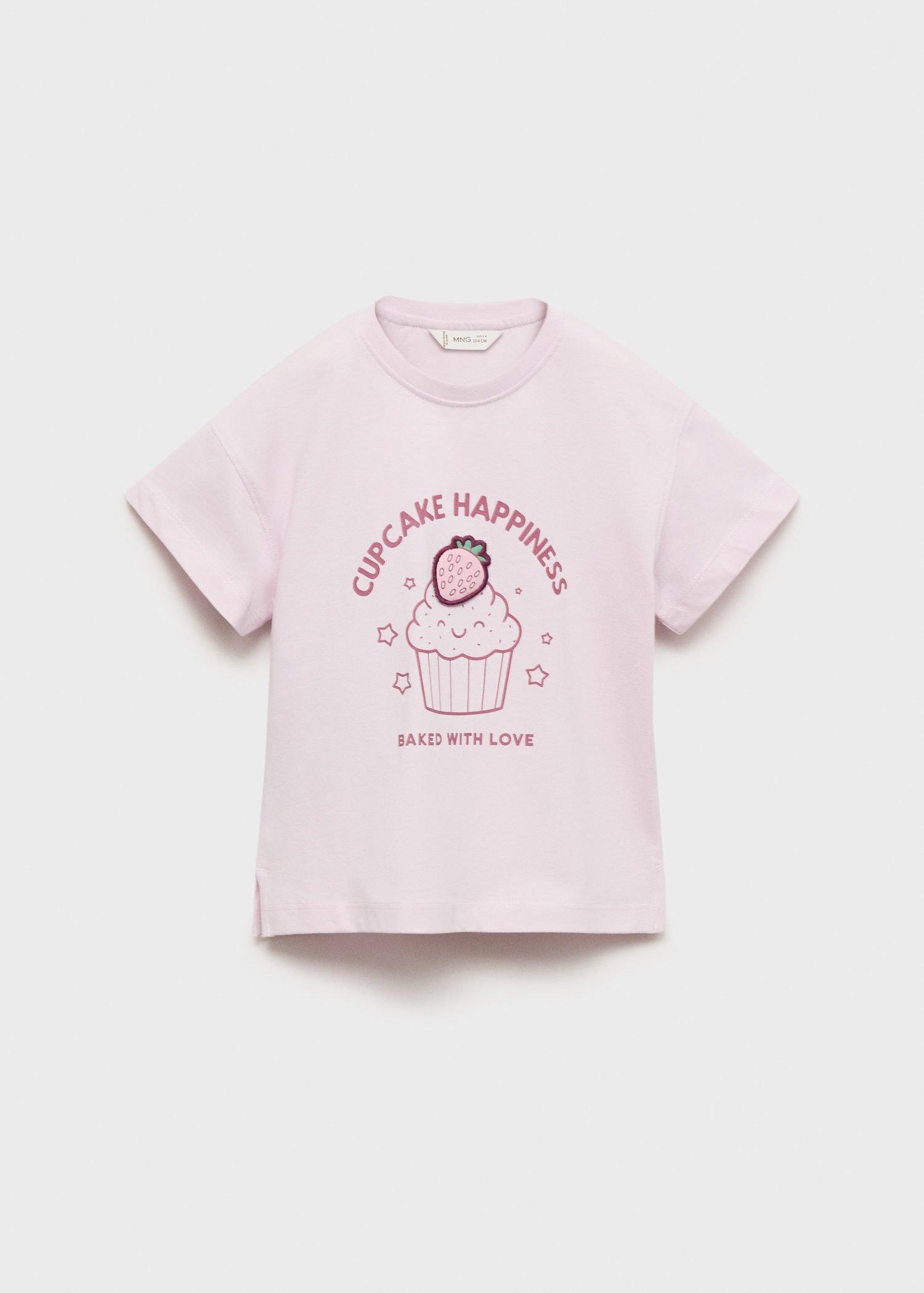 Purple Embossed Detail Printed T-Shirt, Baby Girls, , large image number 1