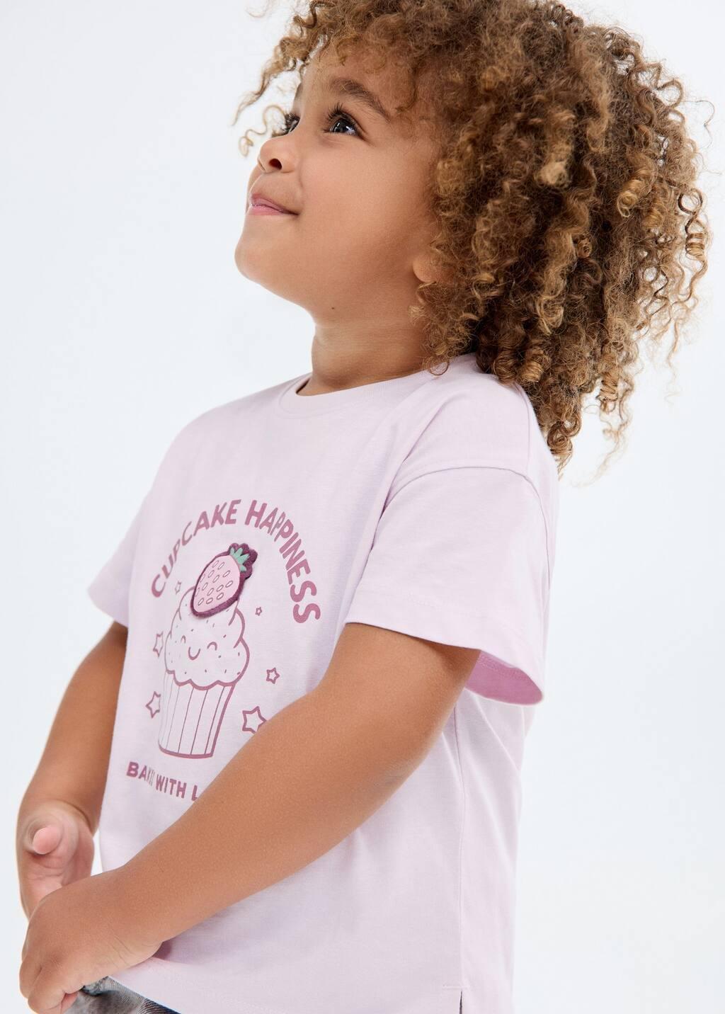 Purple Embossed Detail Printed T-Shirt, Baby Girls, Light-Pastel Purple, large image number 1