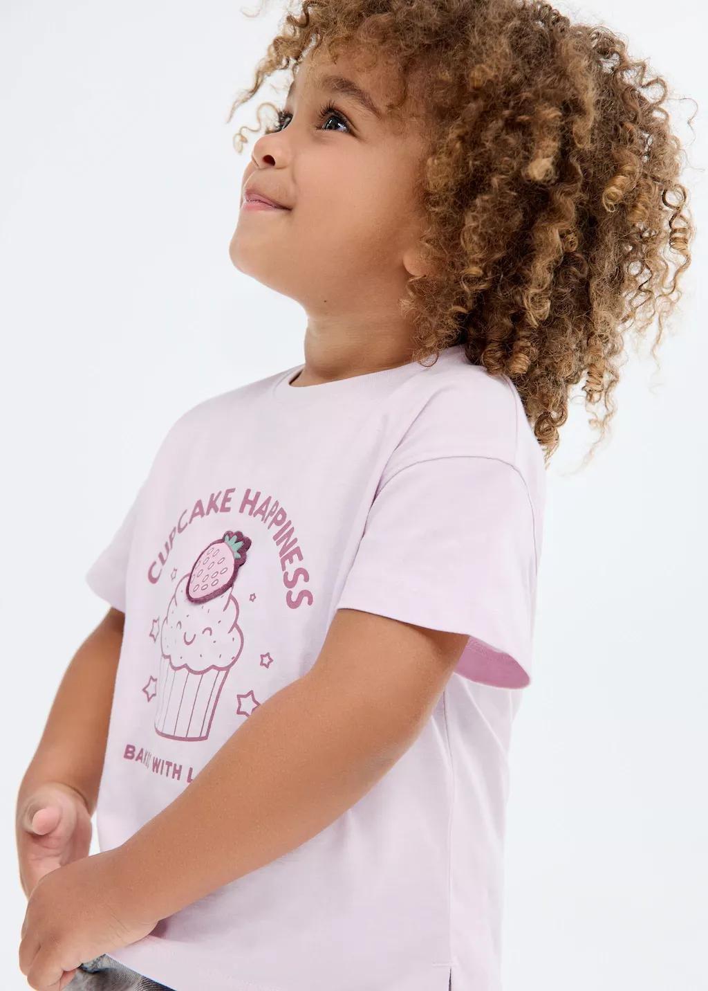 Purple Embossed Detail Printed T-Shirt, Baby Girls, , large image number 6