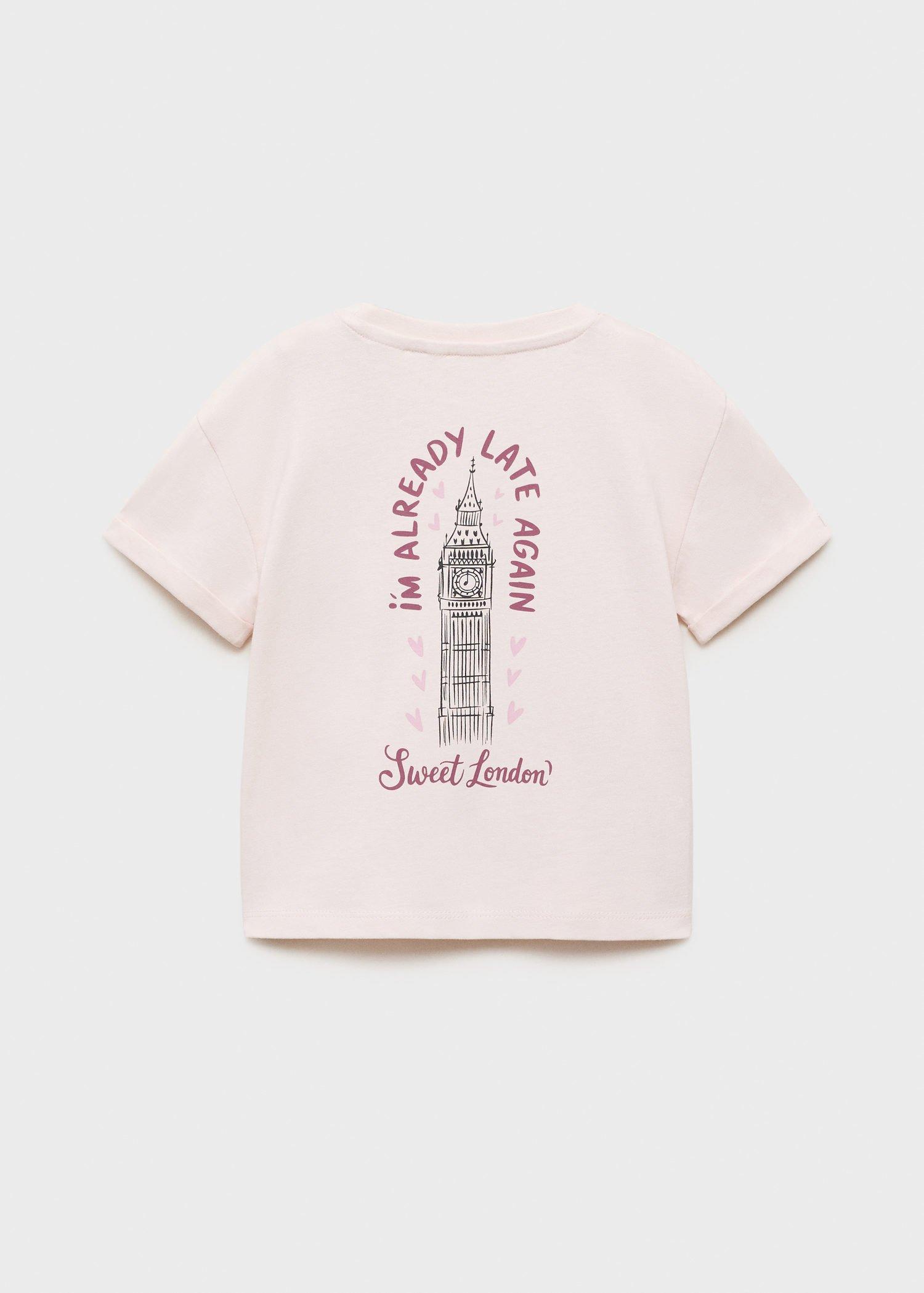 Pink Printed Cotton-Blend T-Shirt, Baby Girls, , large image number 1