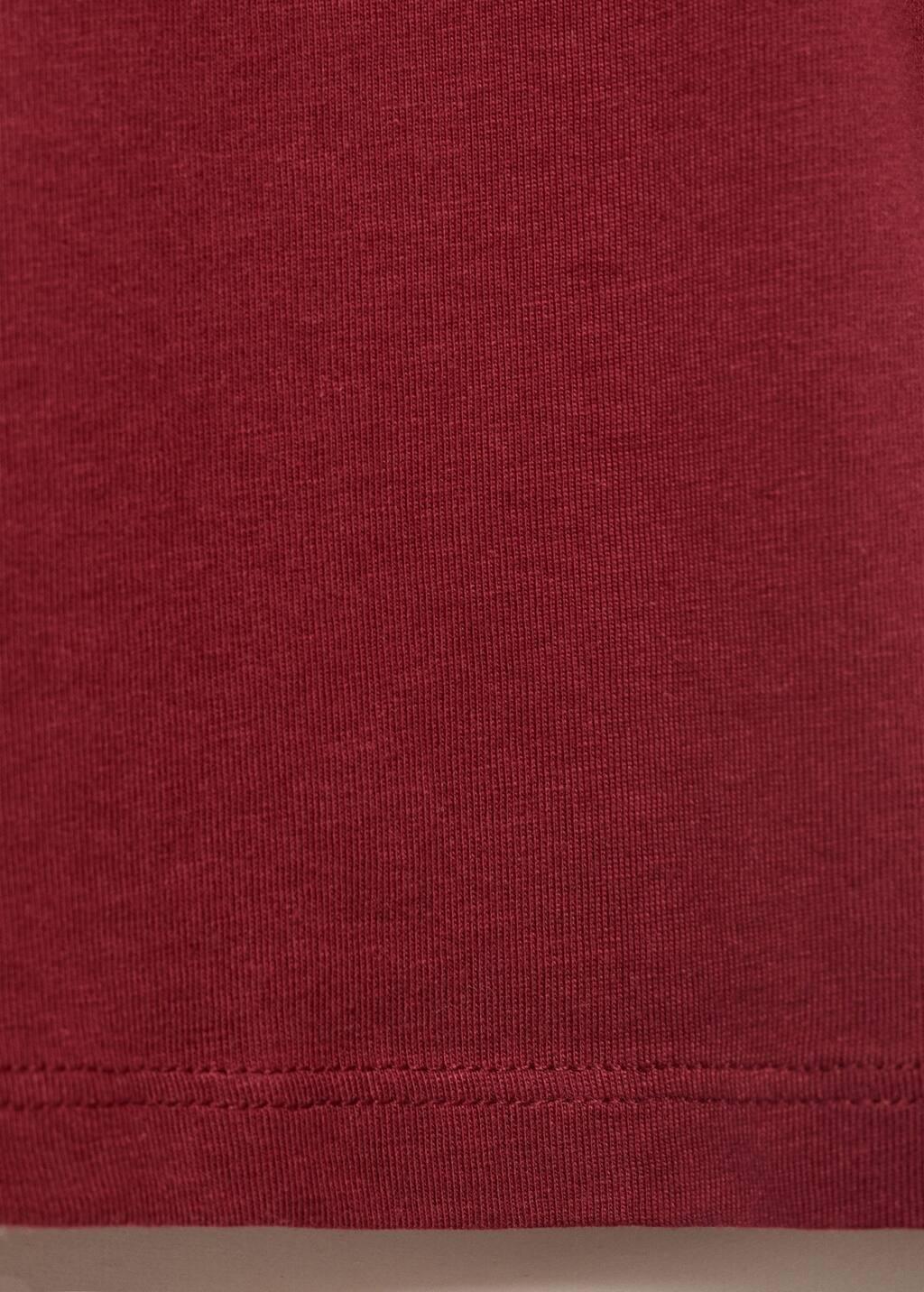 Red Short-Sleeved Printed T-Shirt, Kids Girls, Dark Red, medium