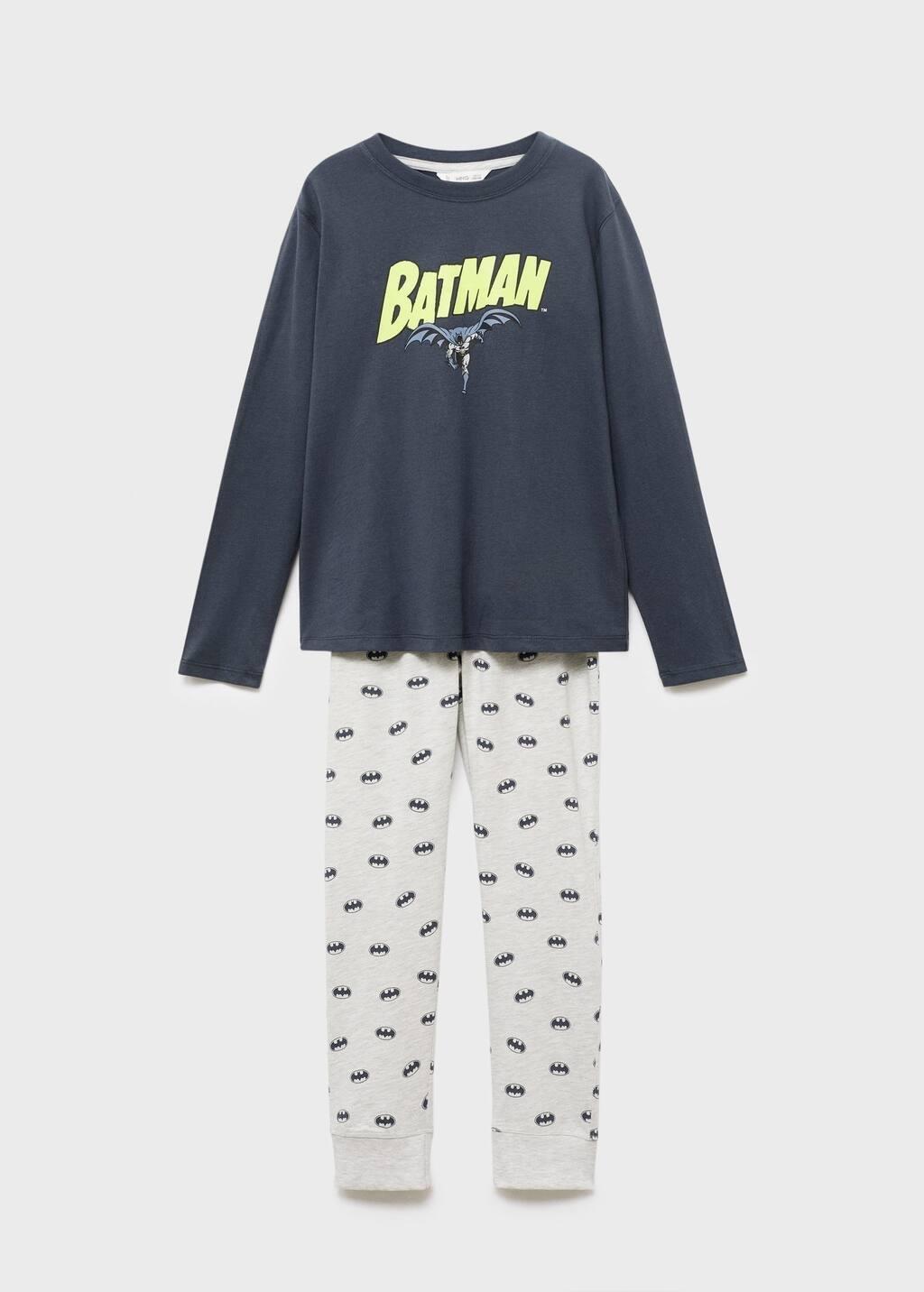Grey Long Batman Pyjamas, Kids Boy, Medium Grey, large image number 0