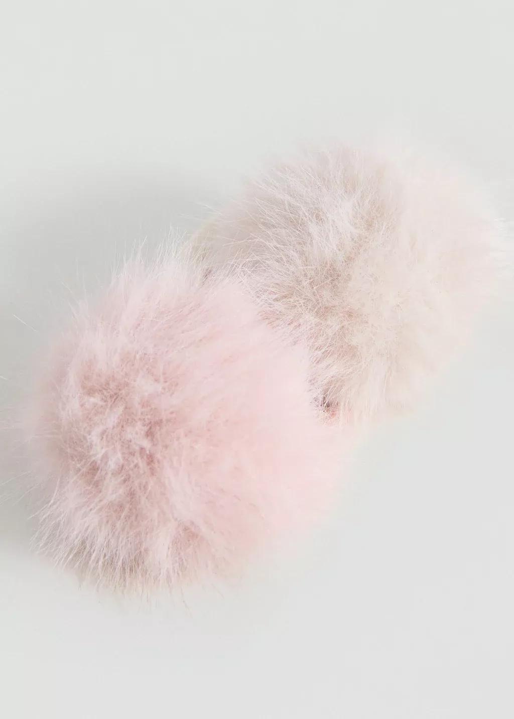 Pink Lt Pastel Pompom Hair Tie, Kids Girl, Light-Pastel Pink, medium