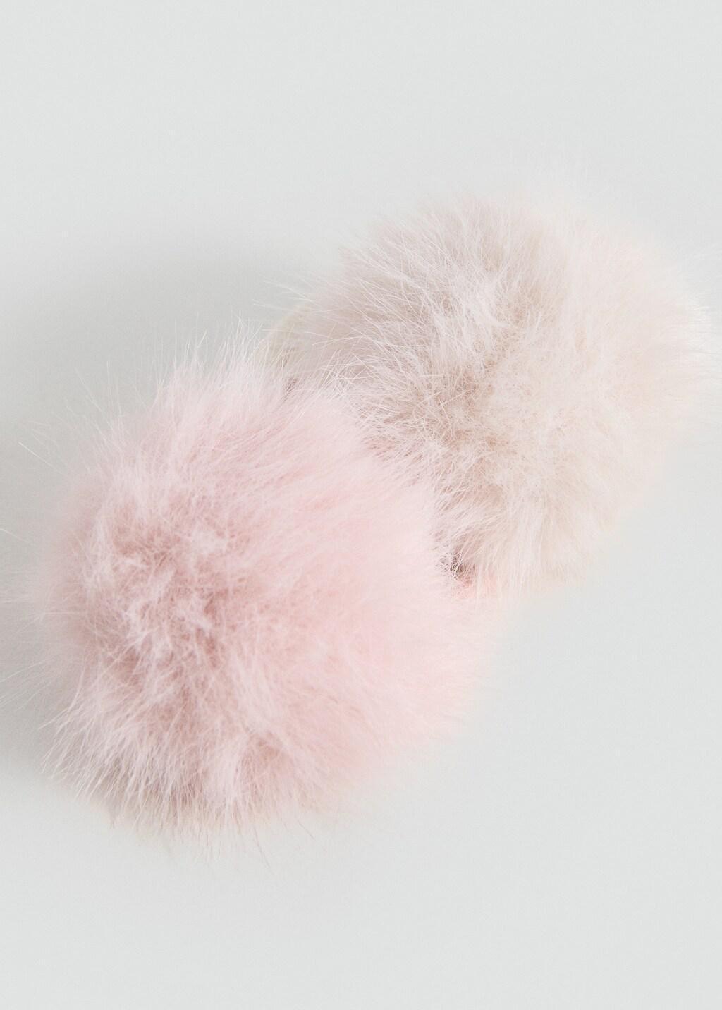 Pink Lt Pastel Pompom Hair Tie, Kids Girl, Light-Pastel Pink, large image number 1