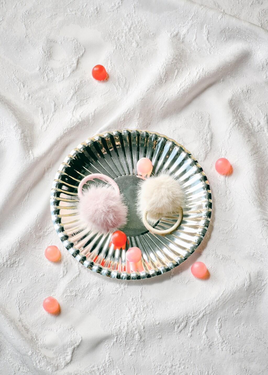 Pink Lt Pastel Pompom Hair Tie, Kids Girl, Light-Pastel Pink, large image number 2
