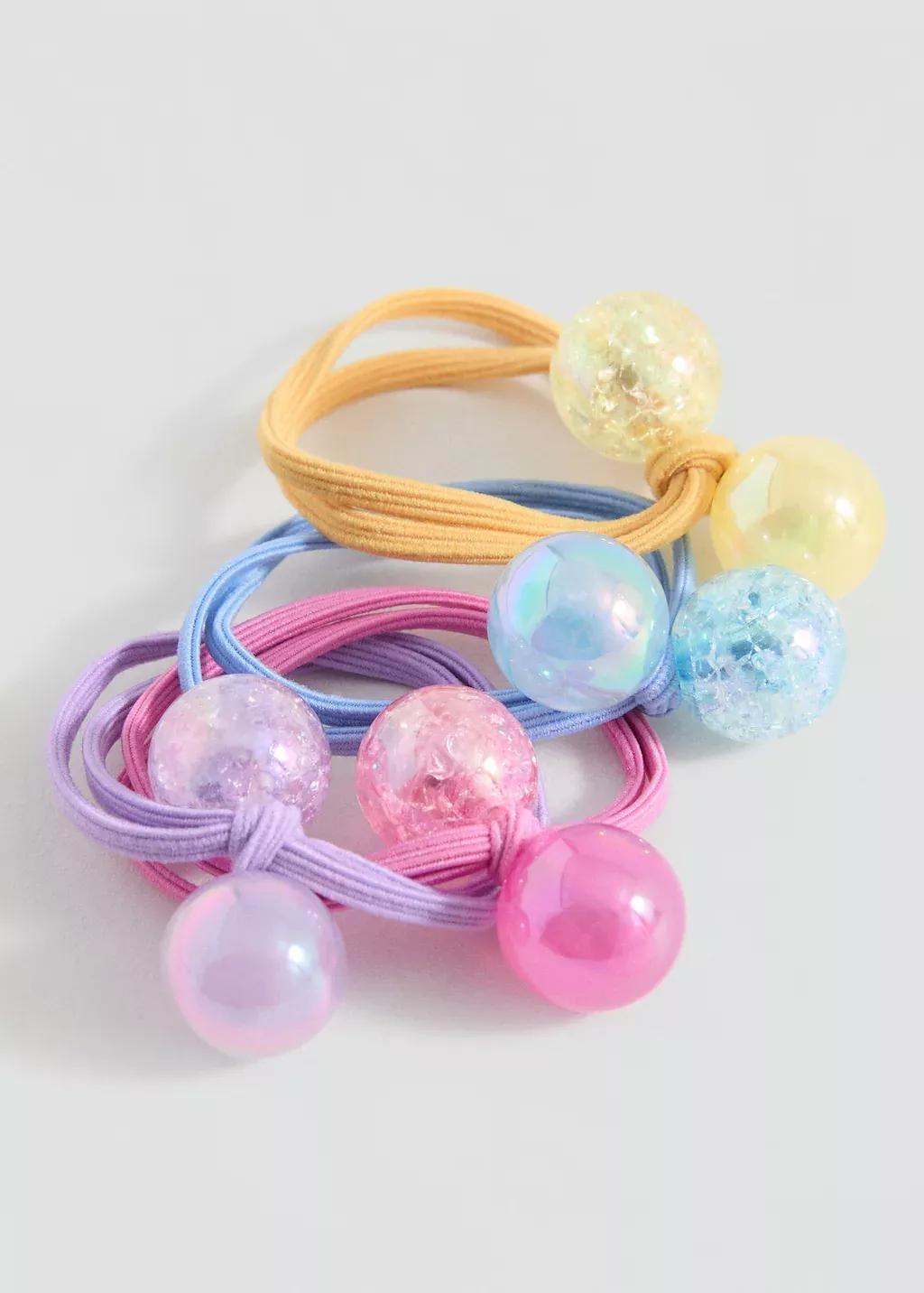 PINK Pack of 4 scrunchies, Kids Girl, Pink, medium