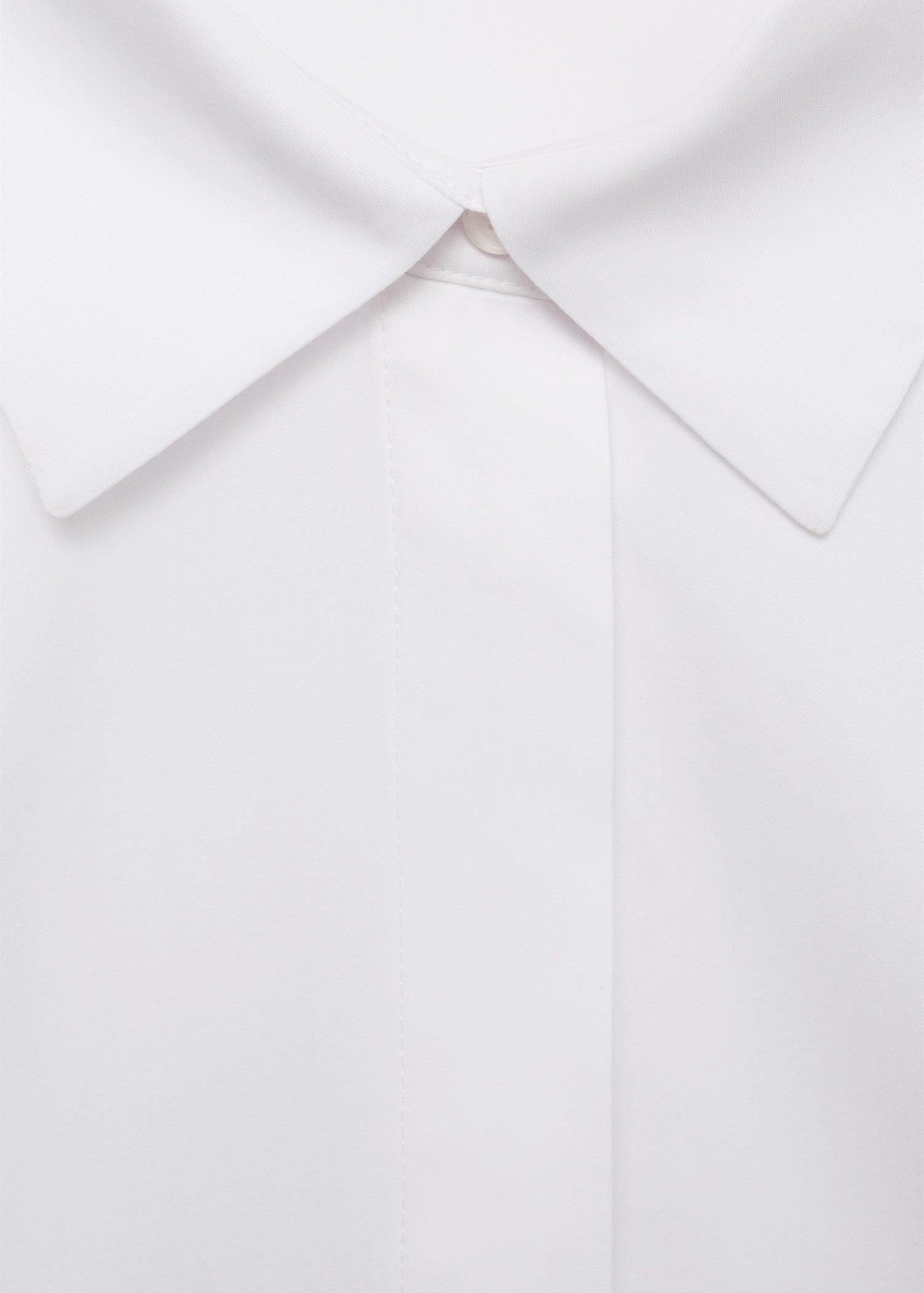 NATURAL WHITE Cropped poplin shirt, , large image number 14