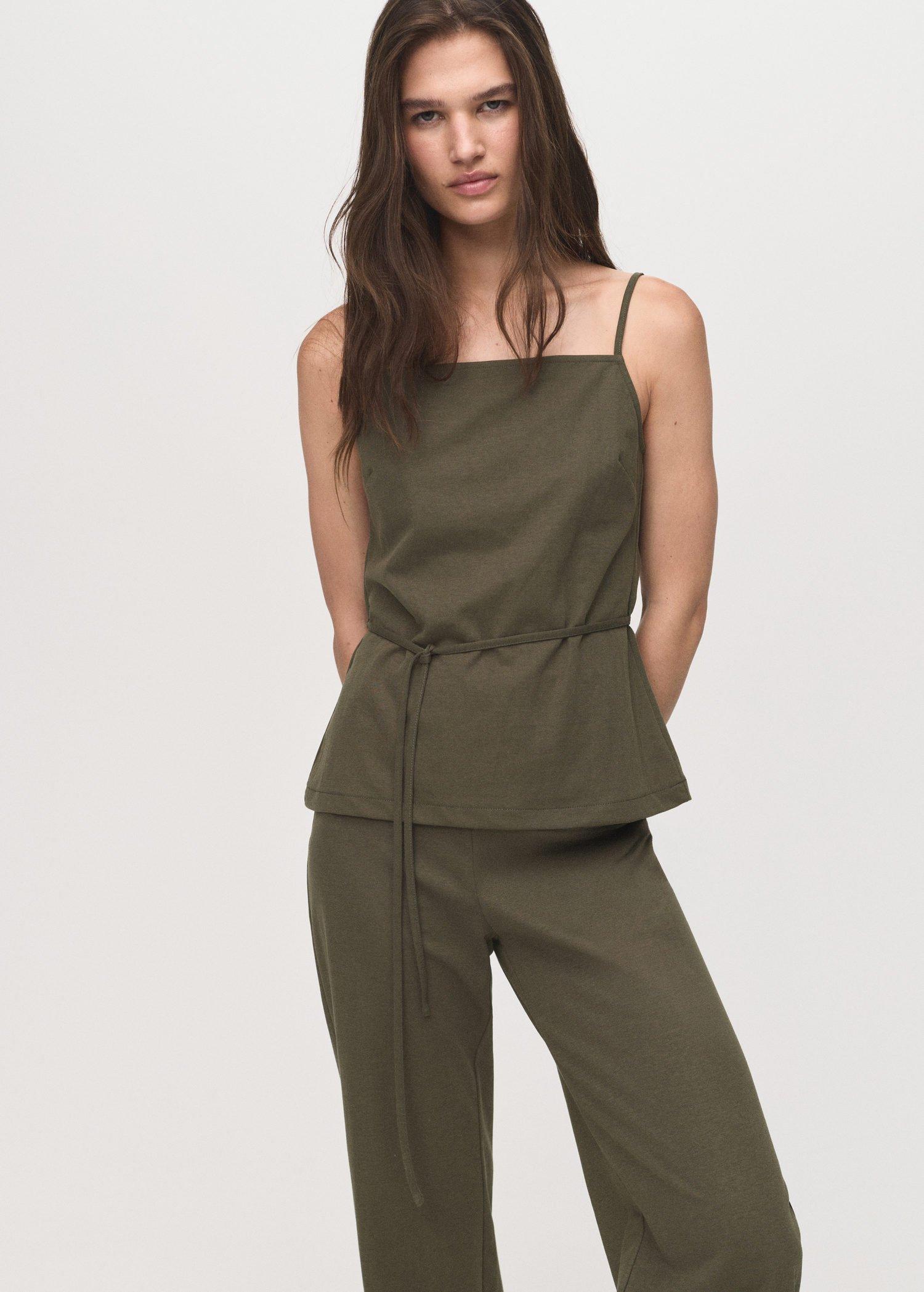 Khaki Straight-Fit Trousers With Elastic Waist, Beige - Khaki, large image number 6