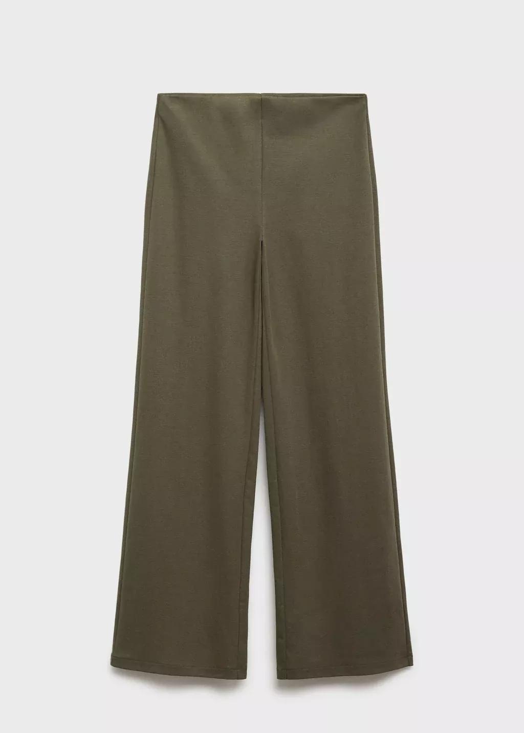 Khaki Straight-Fit Trousers With Elastic Waist, Beige - Khaki, large image number 7