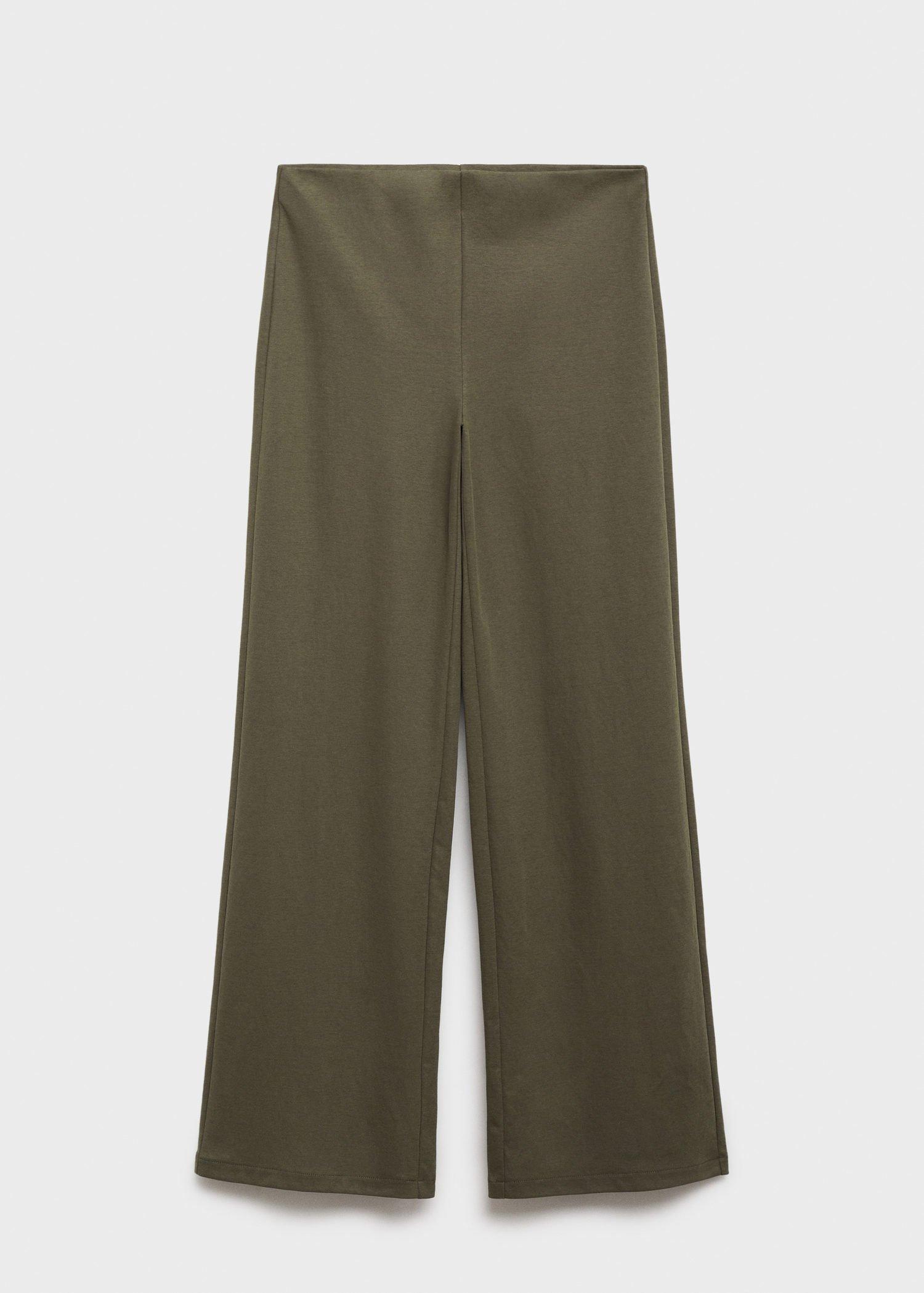 Khaki Straight-Fit Trousers With Elastic Waist, Beige - Khaki, large image number 8