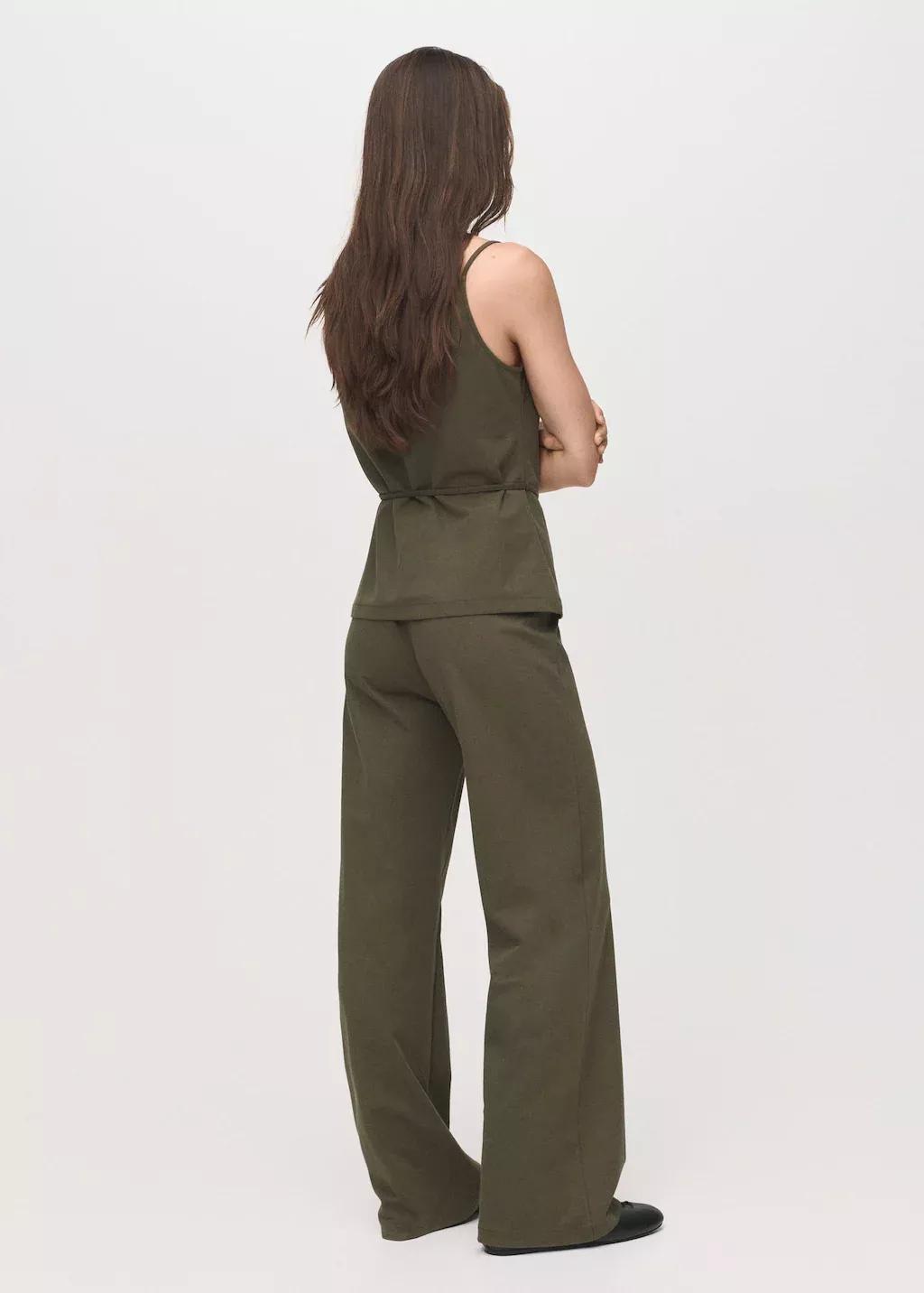 Khaki Straight-Fit Trousers With Elastic Waist, Beige - Khaki, large image number 11