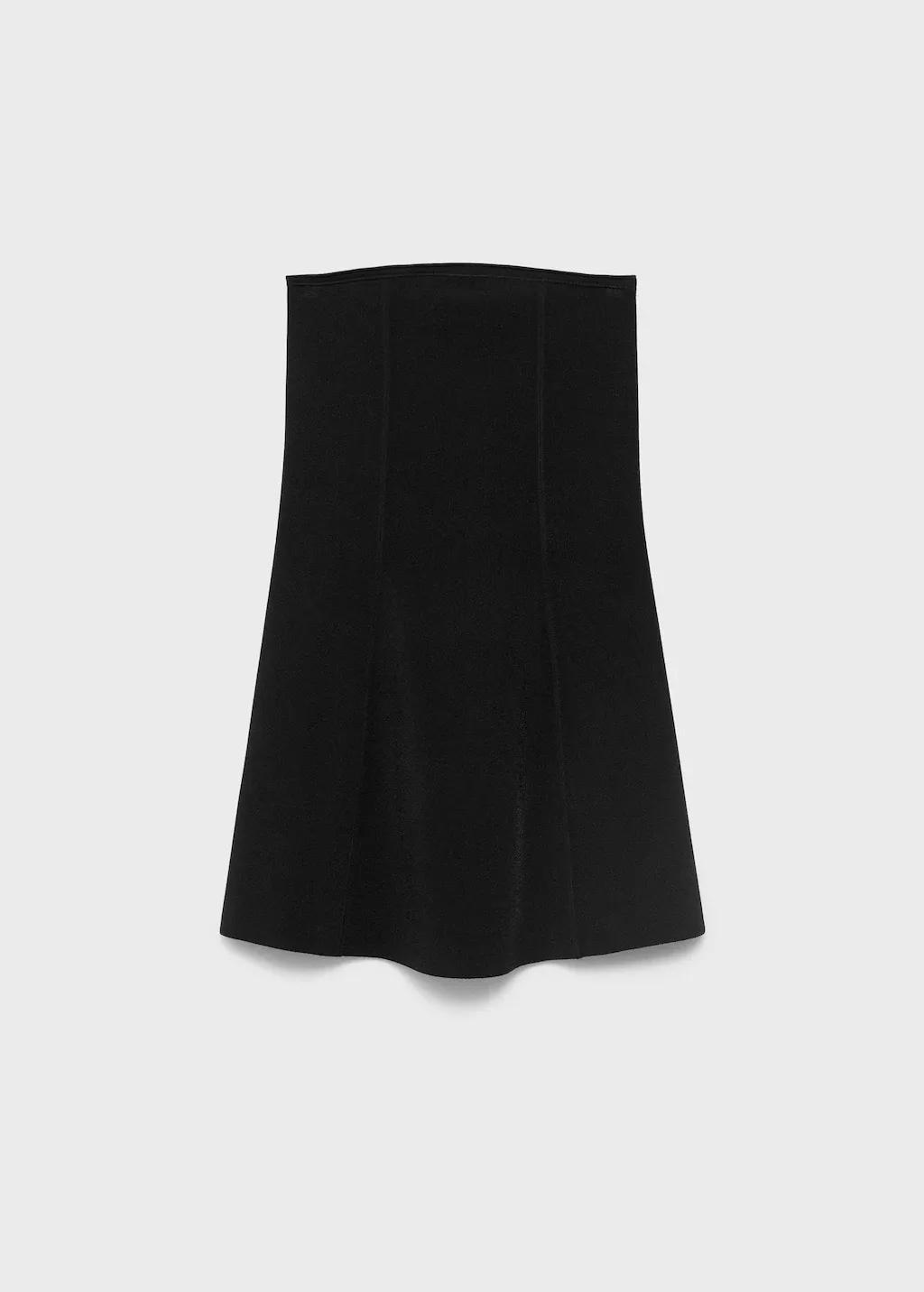 BLACK Strapless knitted top, , large image number 4