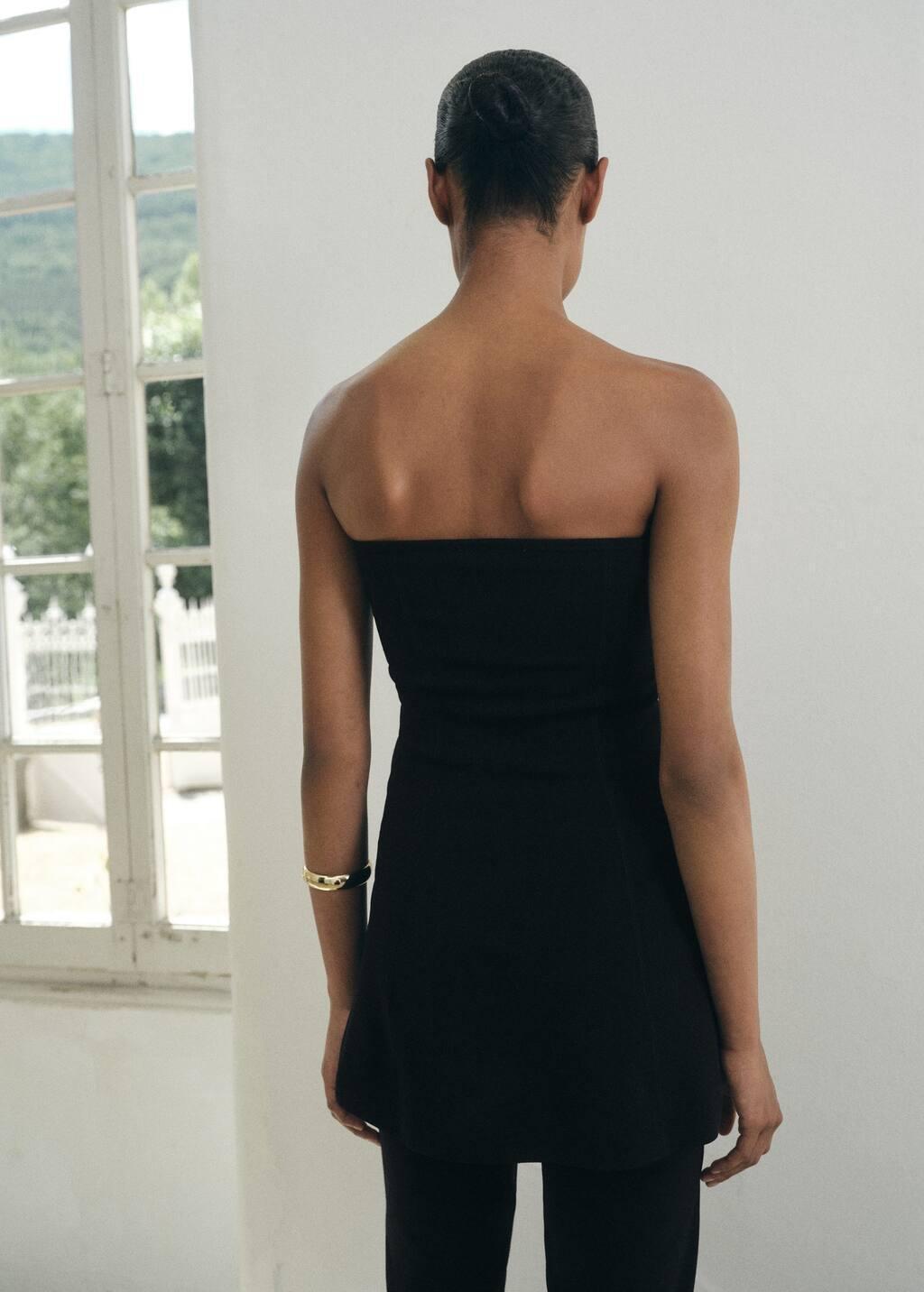 BLACK Strapless knitted top, Black, large image number 4