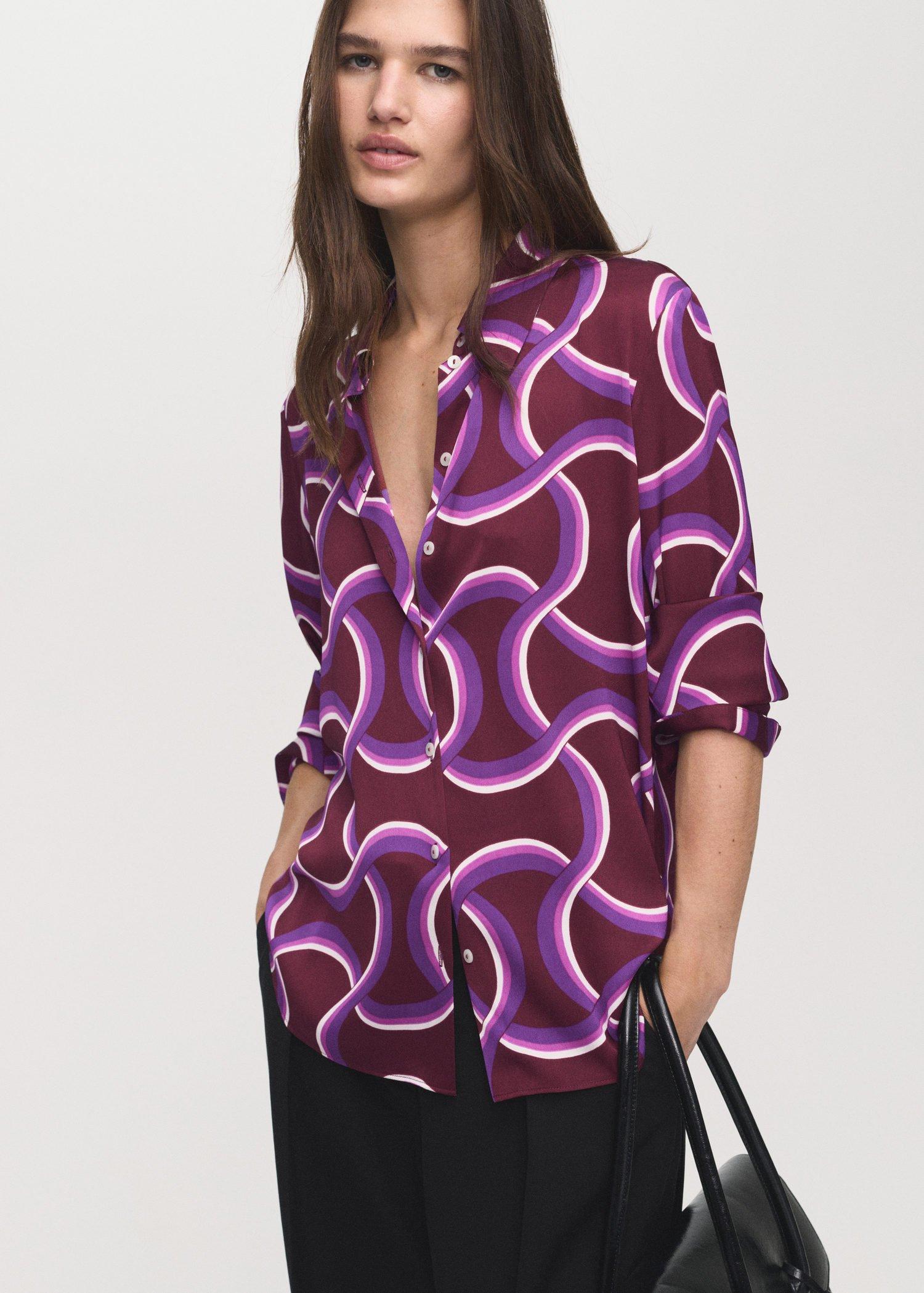 Purple Shirt With Abstract Print, Medium Purple, medium