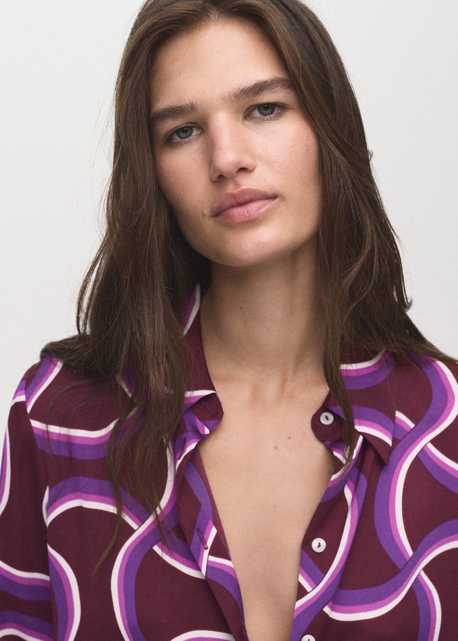 Purple Shirt With Abstract Print, , large image number 2