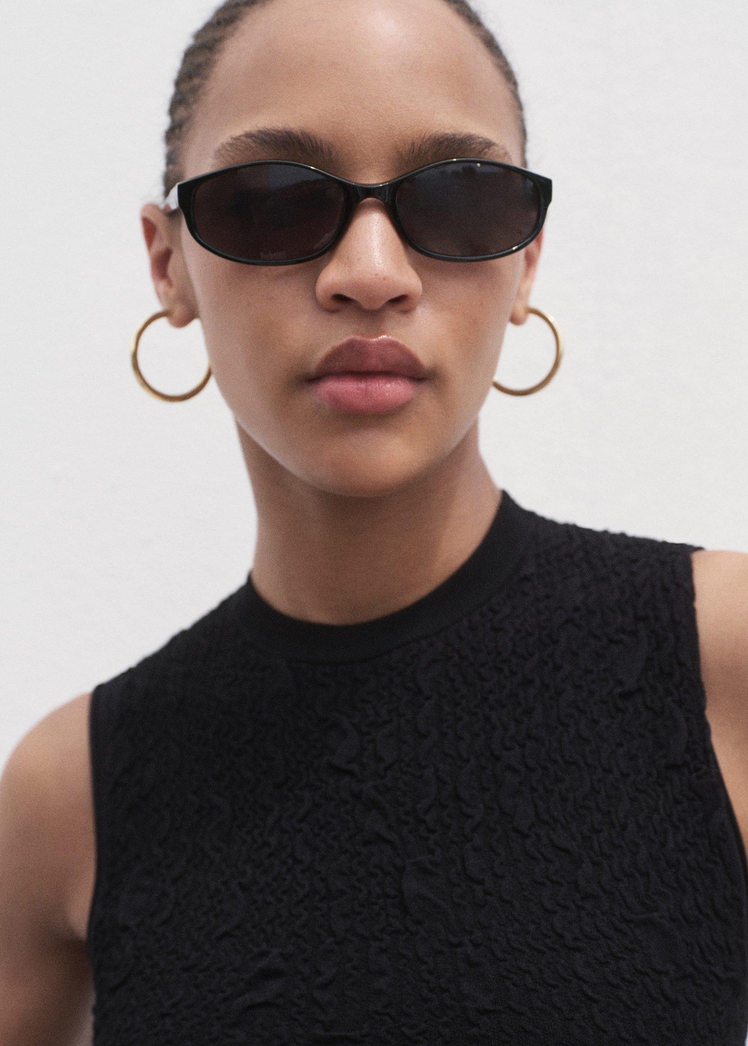 Black Textured Crepe Top, , large image number 1