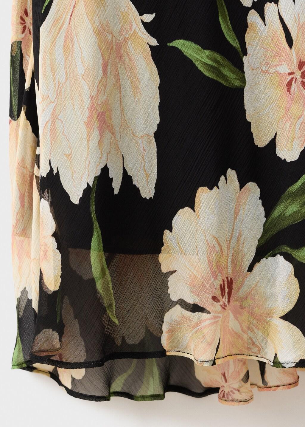 Black Floral Dress With Ruffle Detail, , large image number 10