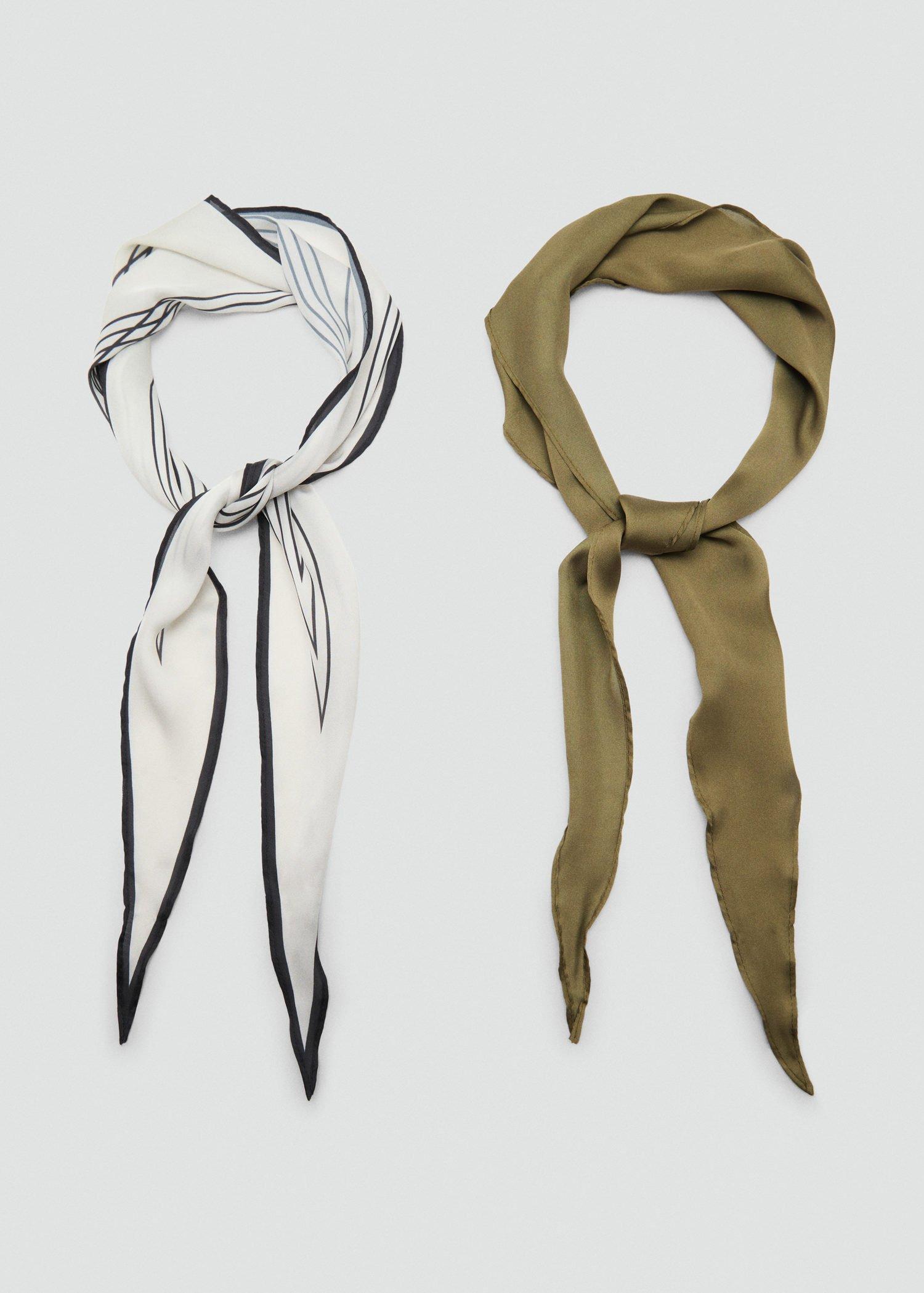 Khaki Combined Scarves, Set Of 2, Beige - Khaki, large image number 5
