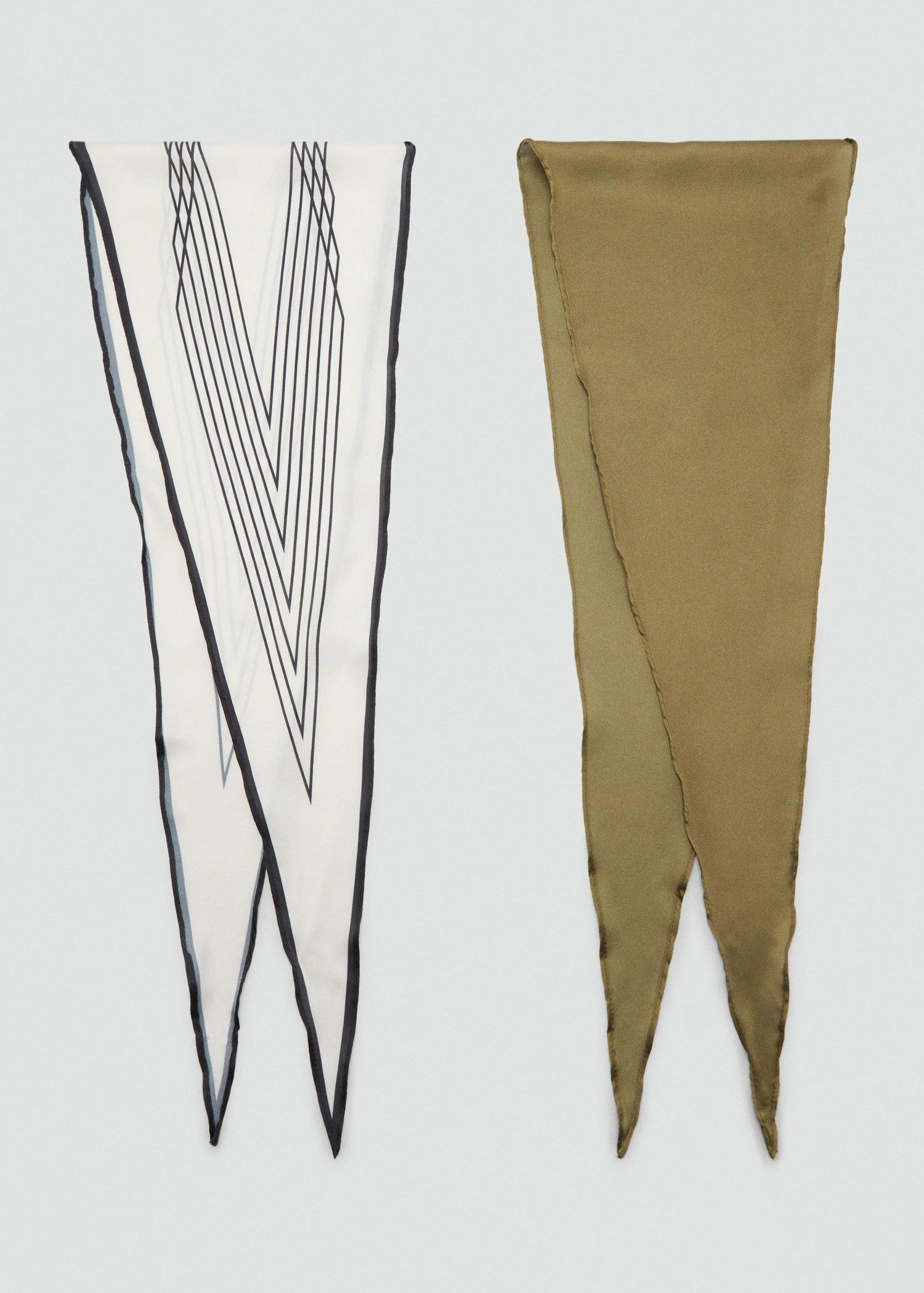 Khaki Combined Scarves, Set Of 2, Beige - Khaki, large image number 7