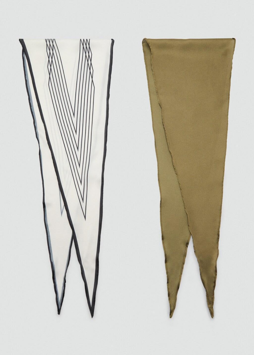 Khaki Combined Scarves, Set Of 2, Beige - Khaki, large image number 9