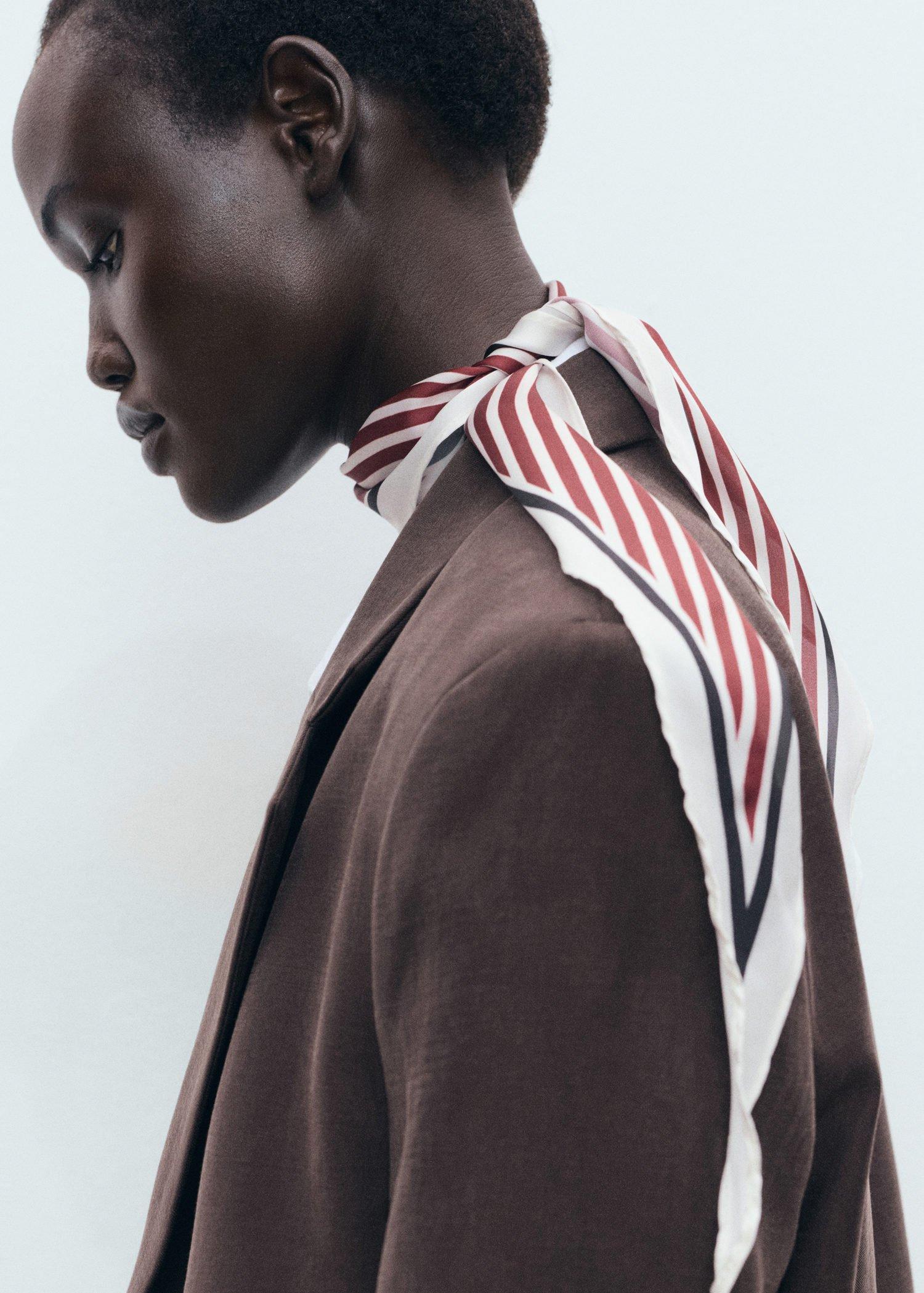Red Combined Scarves, Set Of 2, Dark Red, large image number 2