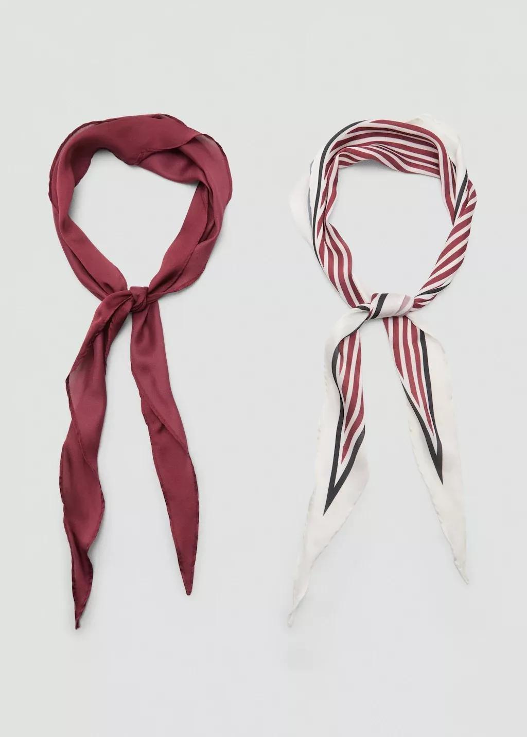 Red Combined Scarves, Set Of 2, Dark Red, large image number 8