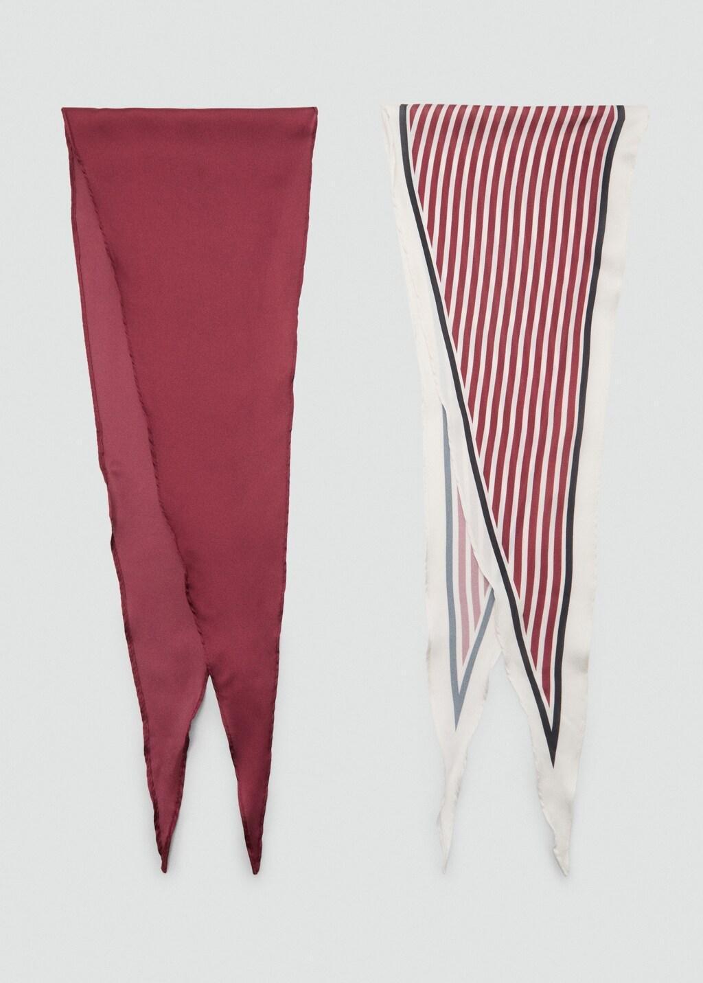 Red Combined Scarves, Set Of 2, Dark Red, large image number 10