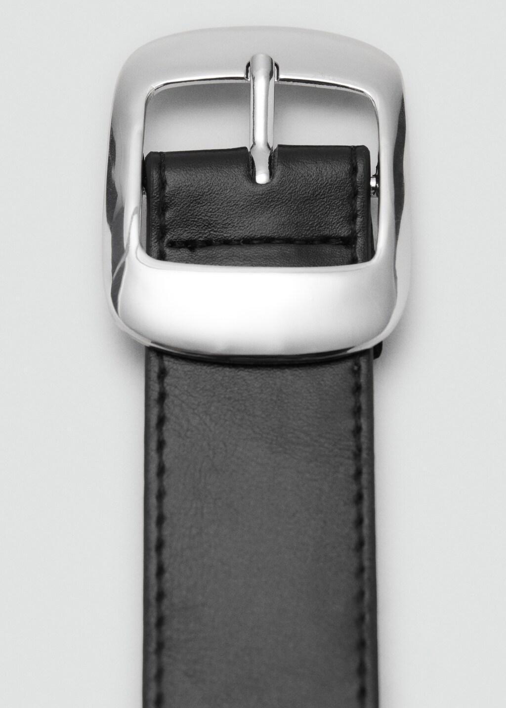BLACK Square buckle belt, Black, large image number 3