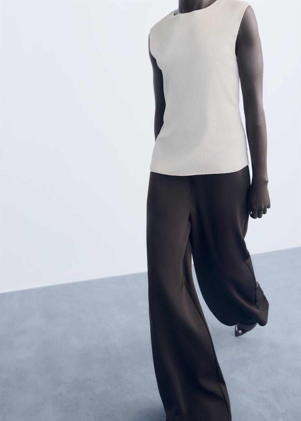 Beige Pleated knitted top, Light Beige, large image number 5