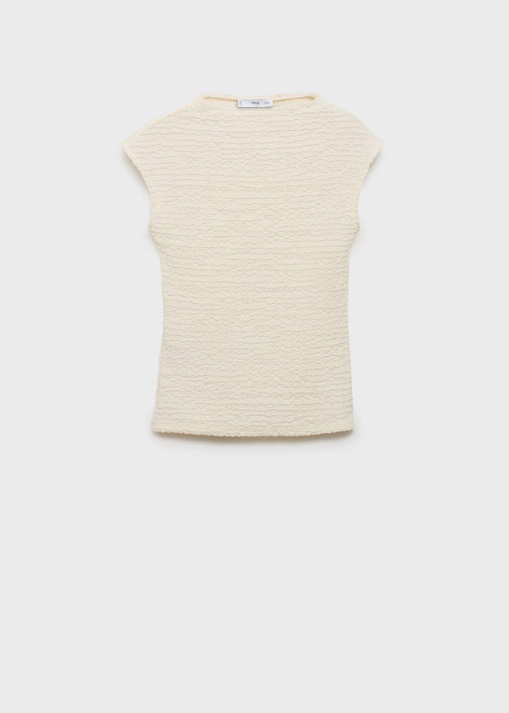 White Textured Cotton Top, Natural White, large image number 0