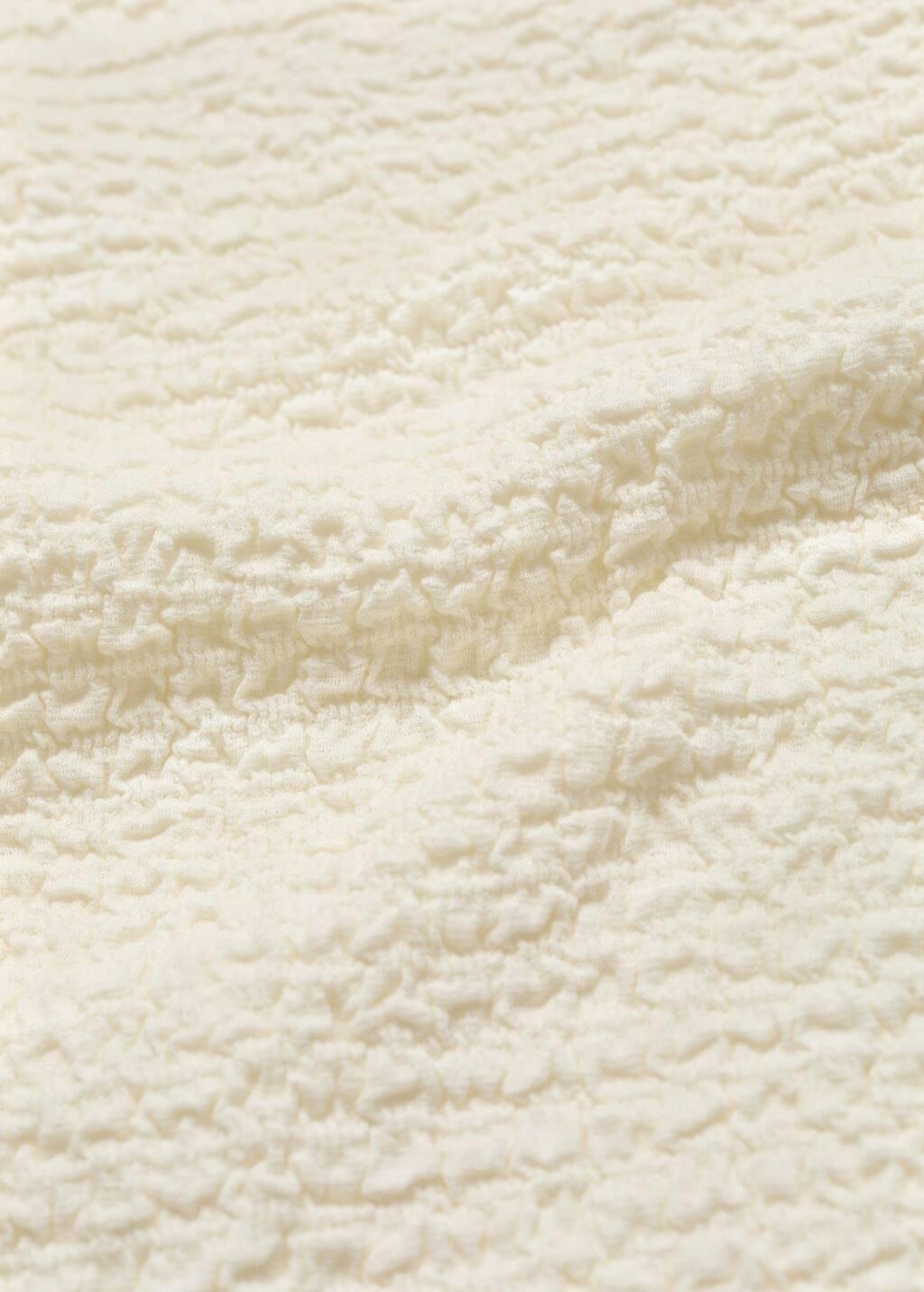 White Textured Cotton Top, Natural White, large image number 1